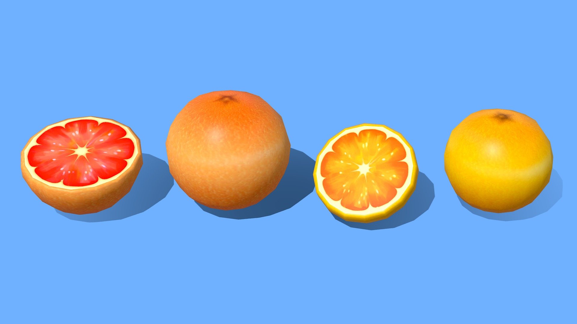 Orange and Grapefruit 3d model