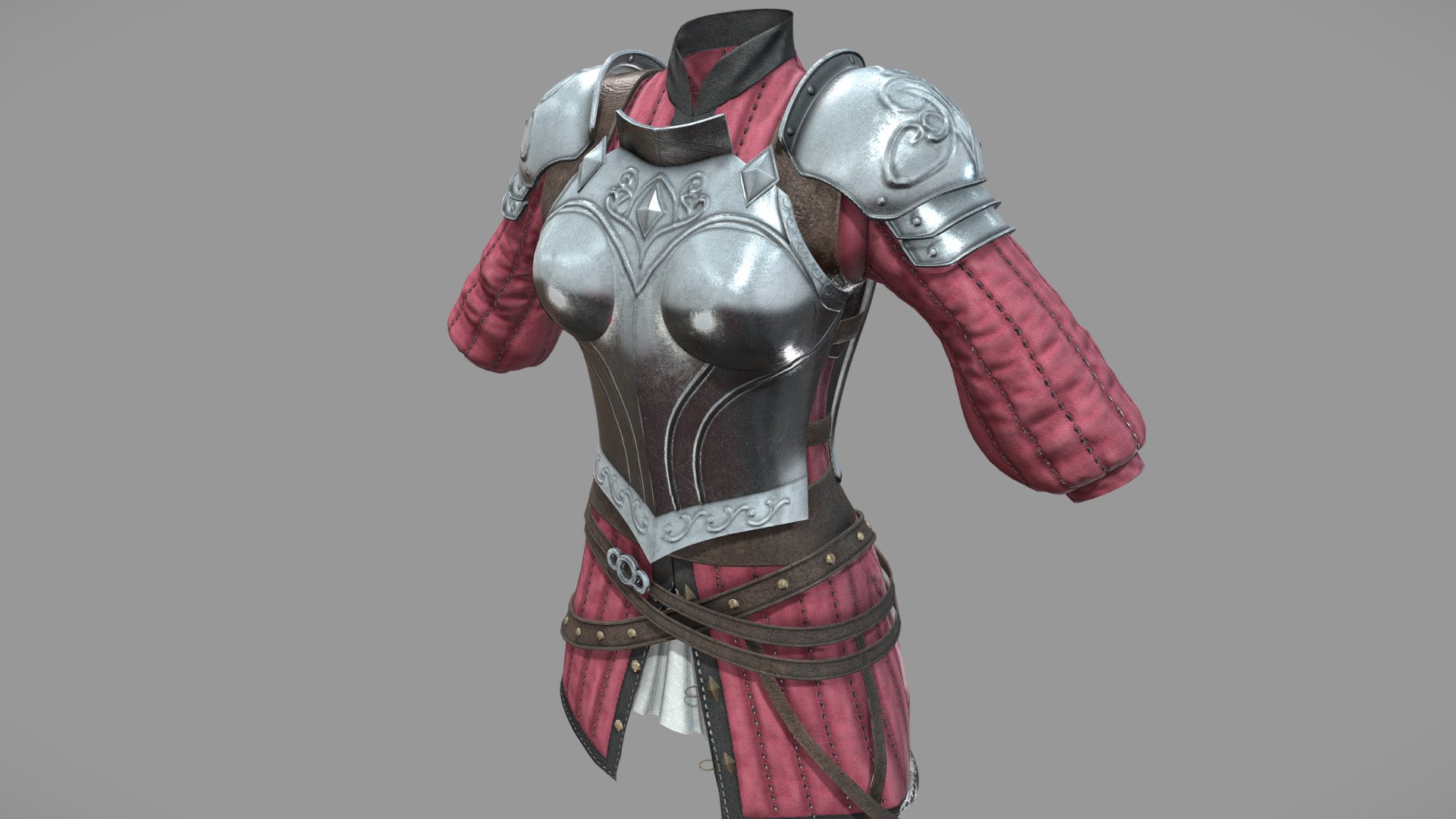 Female Knight Armour Top 3d model