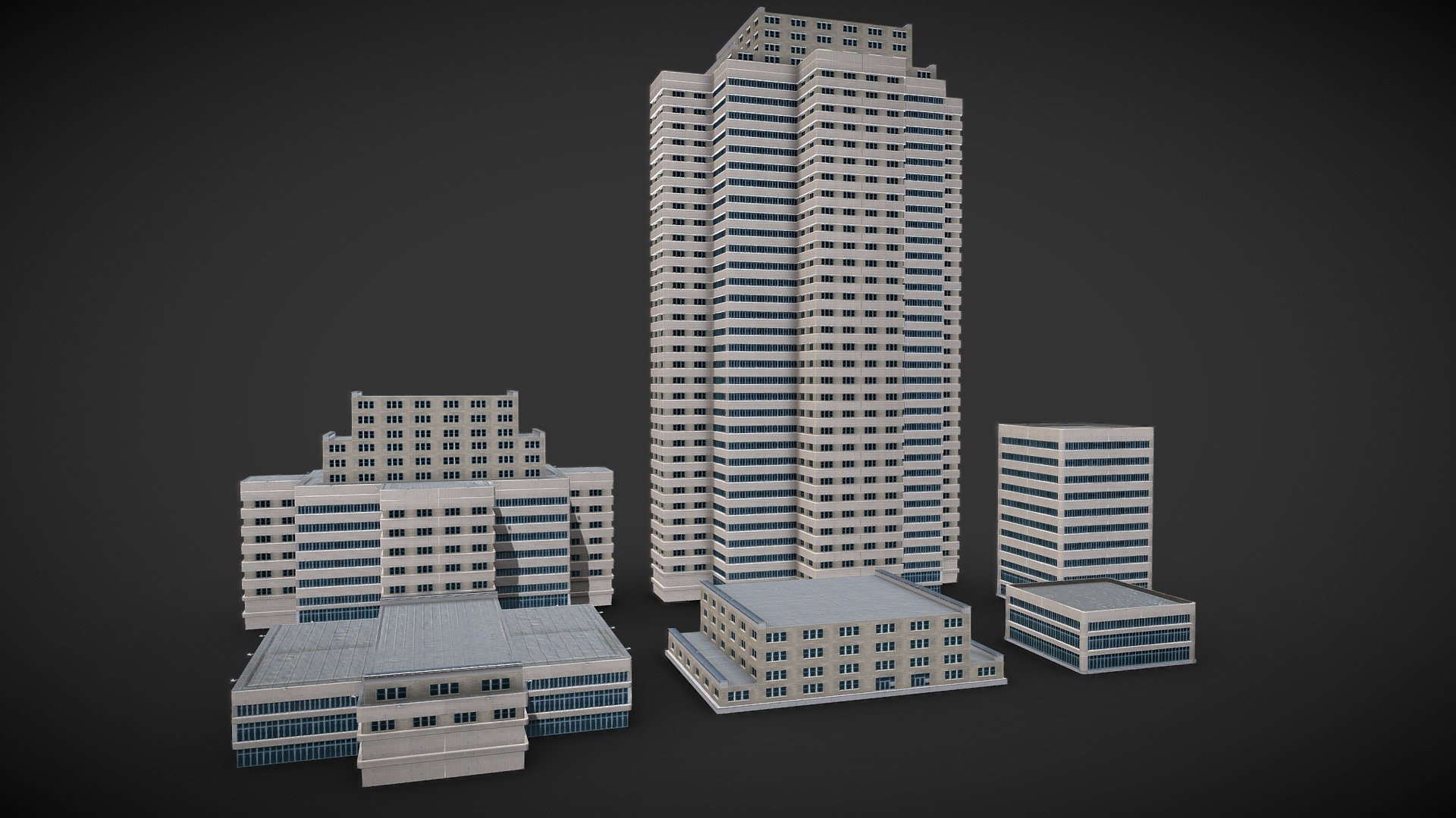 Modern Buildings 3d model