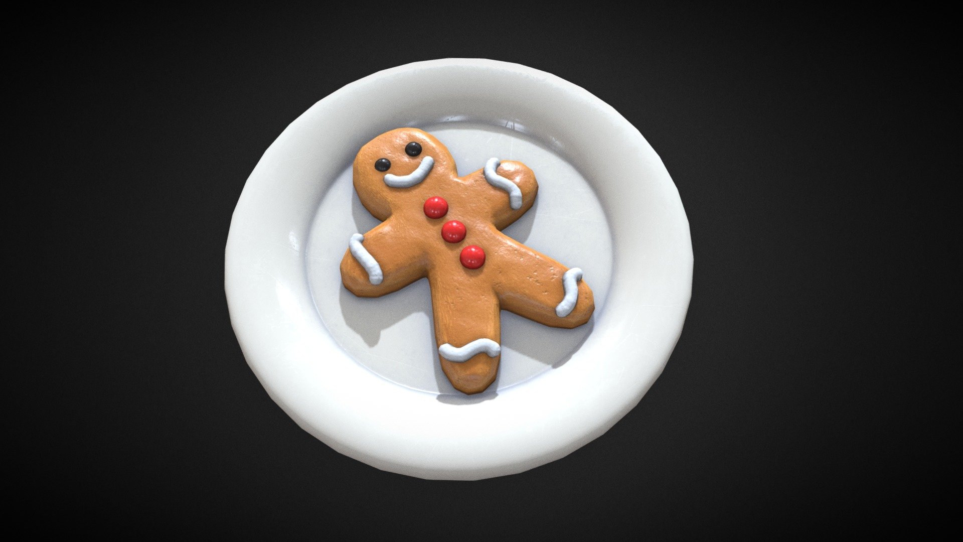 Stylized Gingerbread Man 3d model