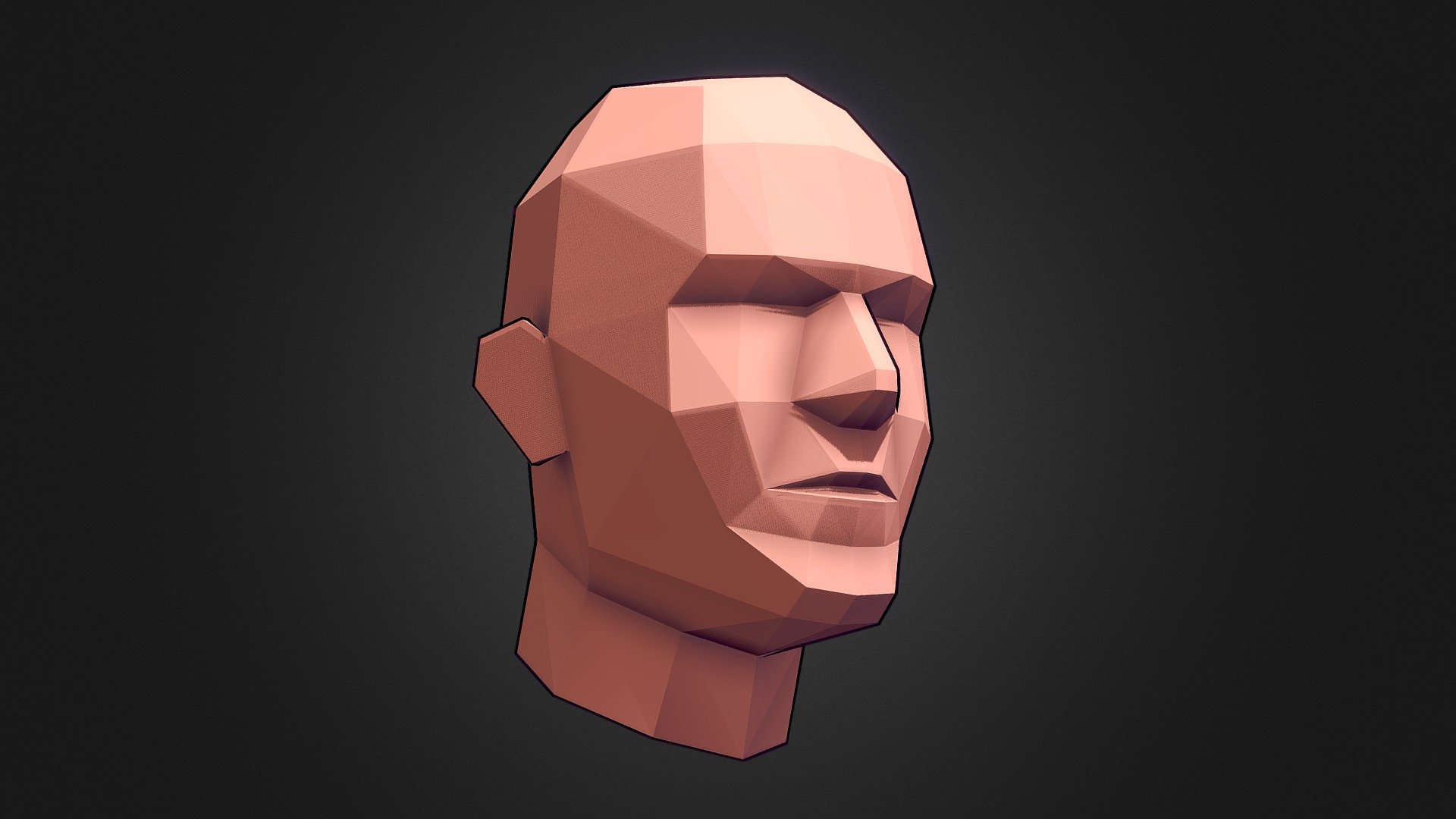 Male Head II 3d model