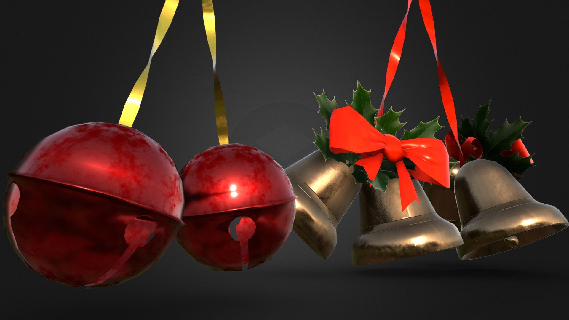 Christmas Bells decoration 3d model