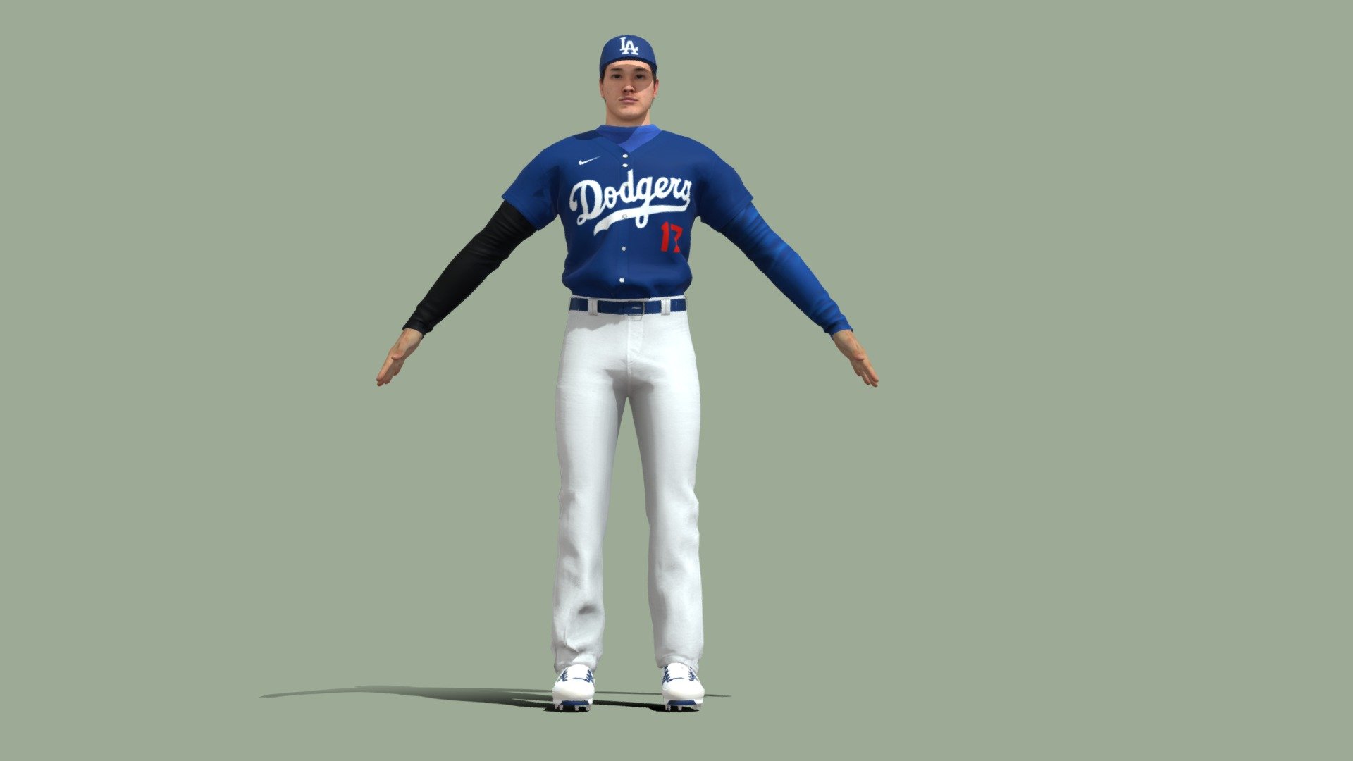 T-Pose Rigged Shohei Ohtani Los Angeles Dodgers 3d model