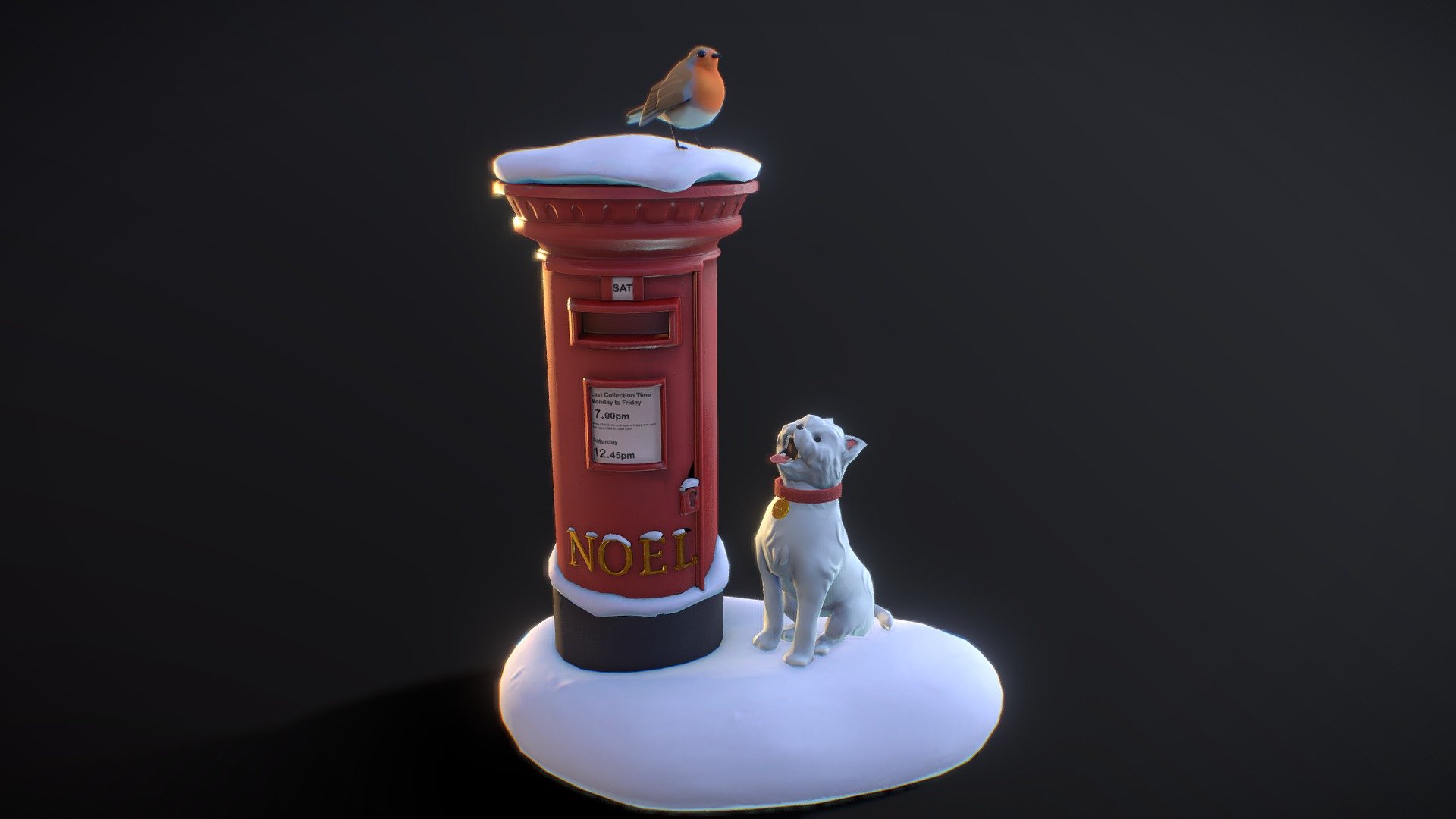 Christmas dog 3d model