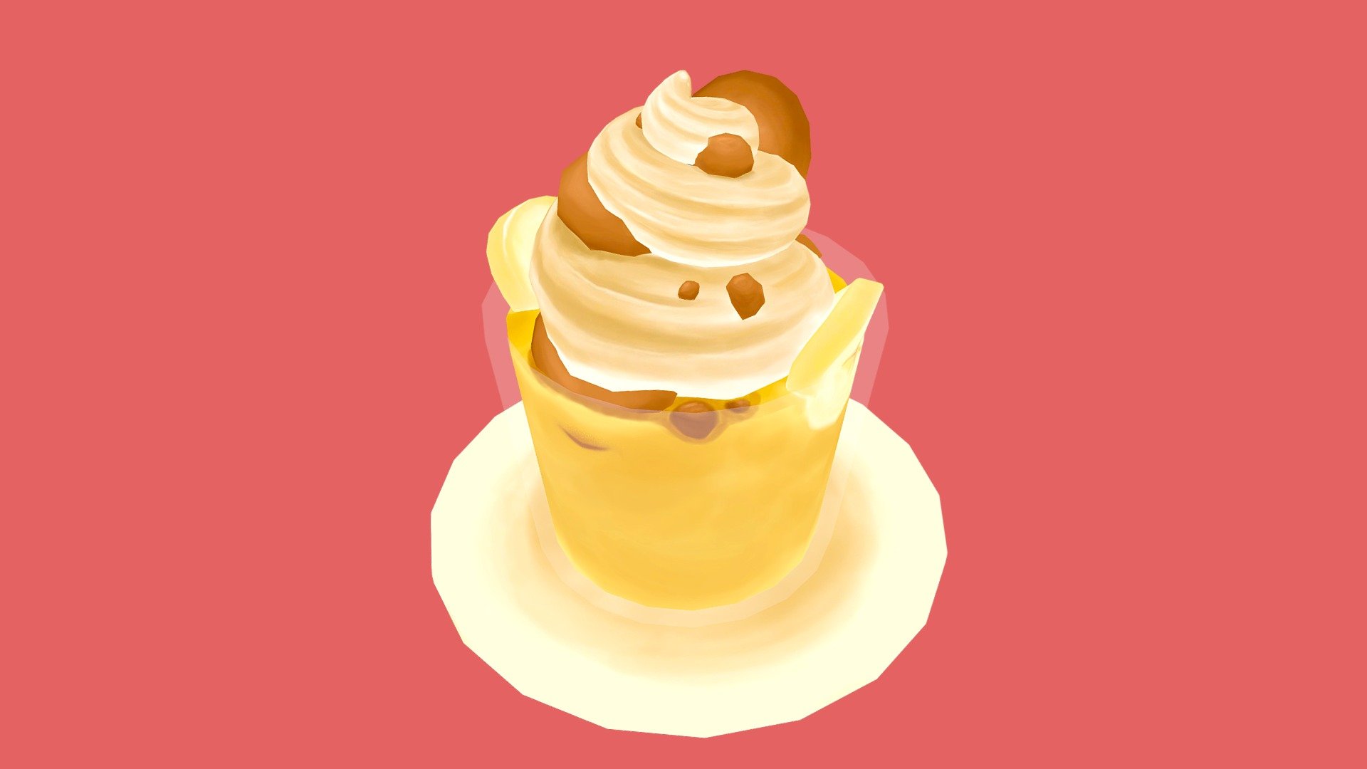 Banana Pudding Parfait 3d model