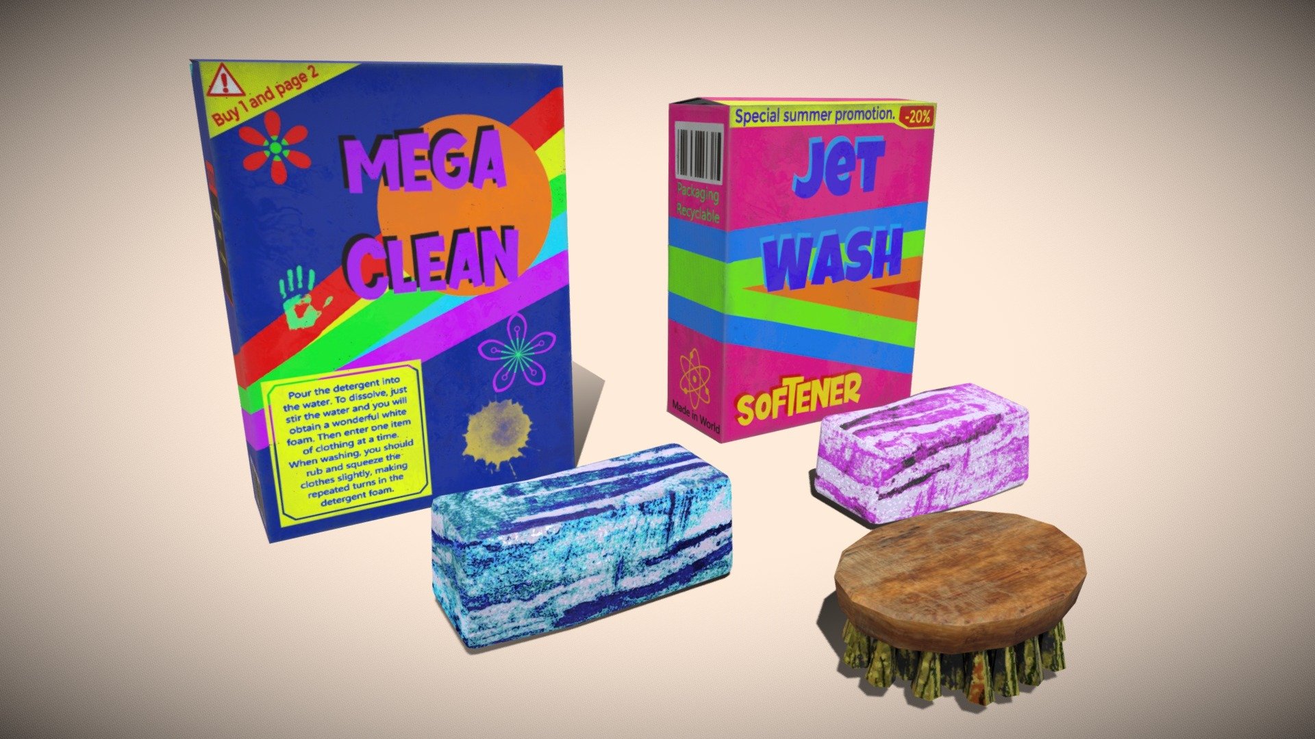 Soap Brush Detergent 3d model