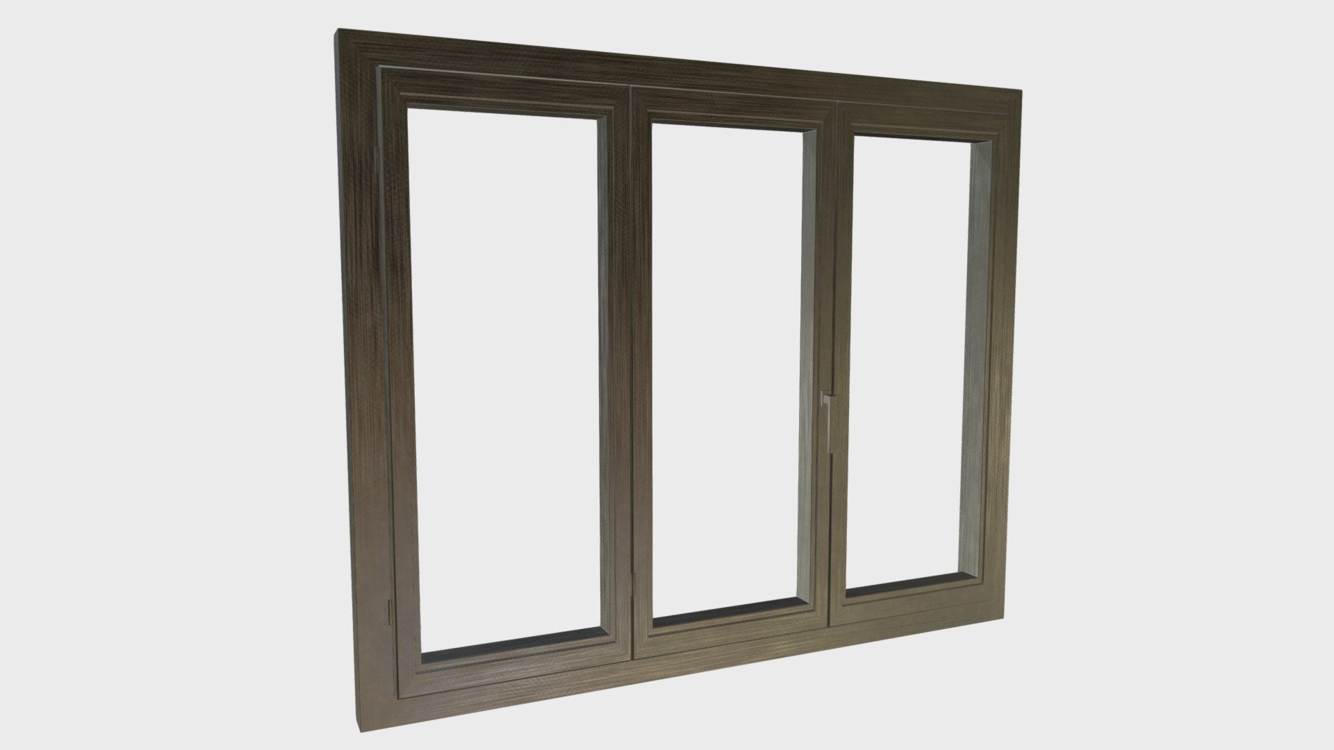 3 panels large window 3d model