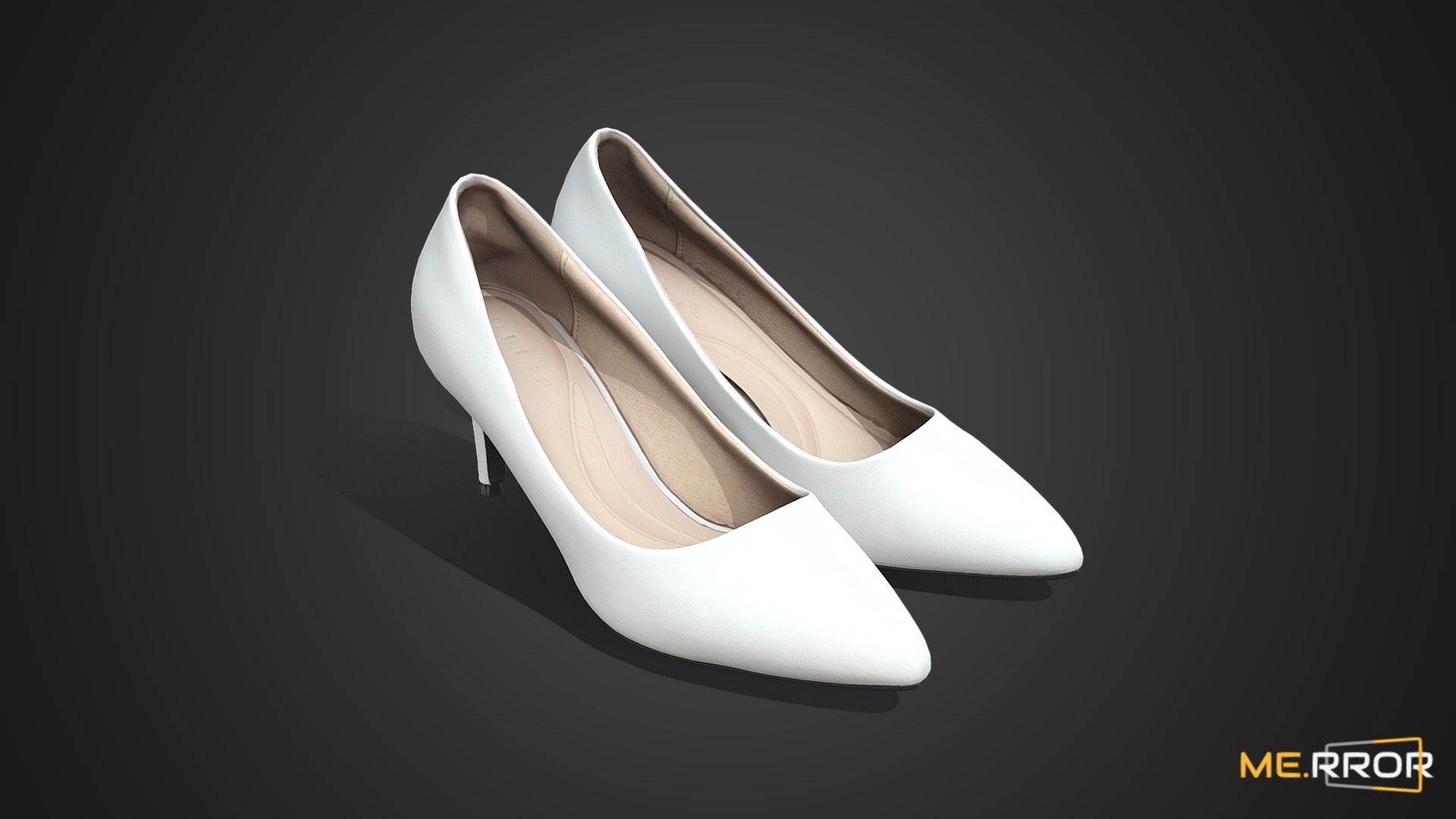 [Game-Ready] Womans Shoes White High Heels 3d model