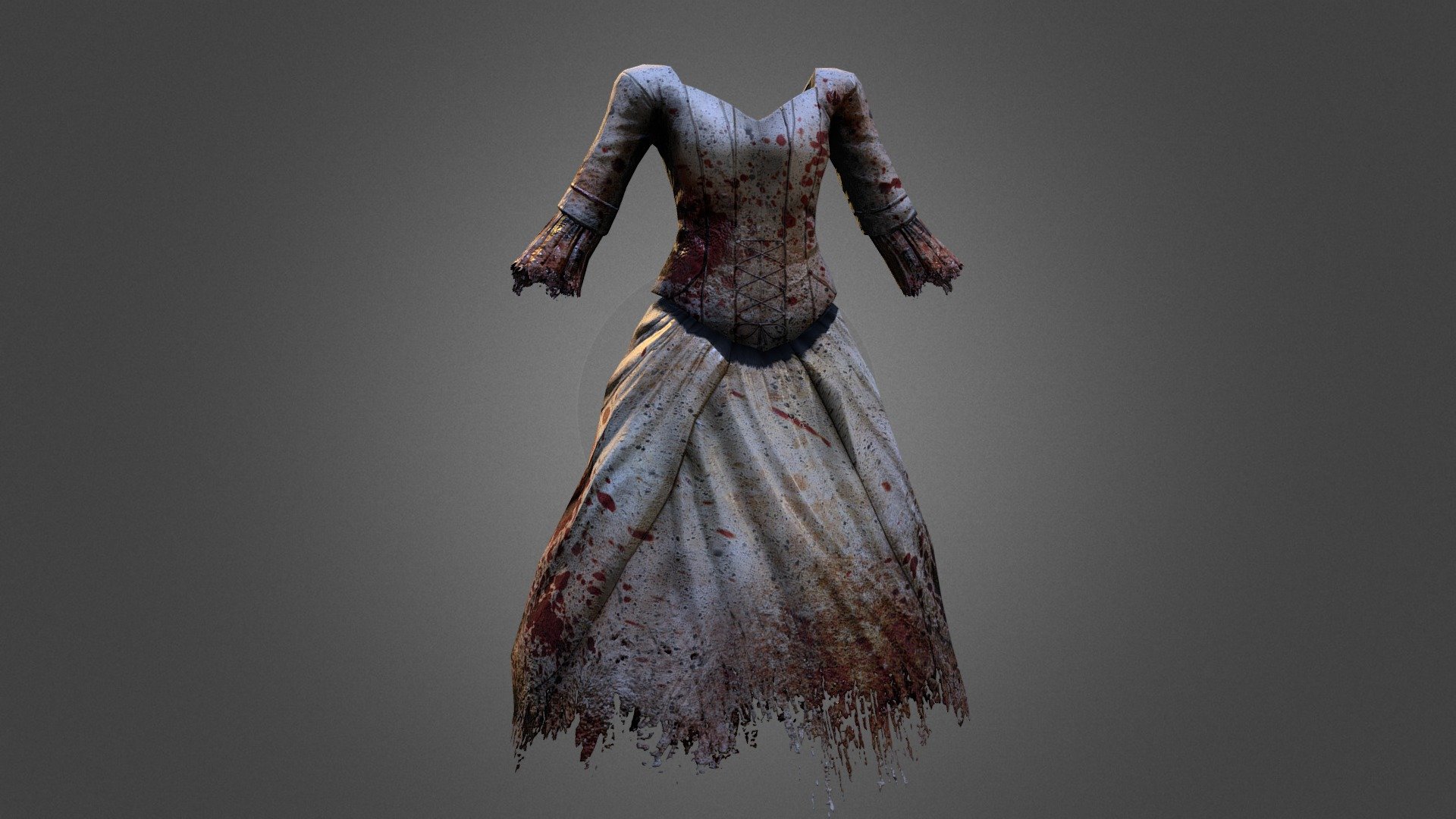 Torn and Tattered Wedding Dress 3d model