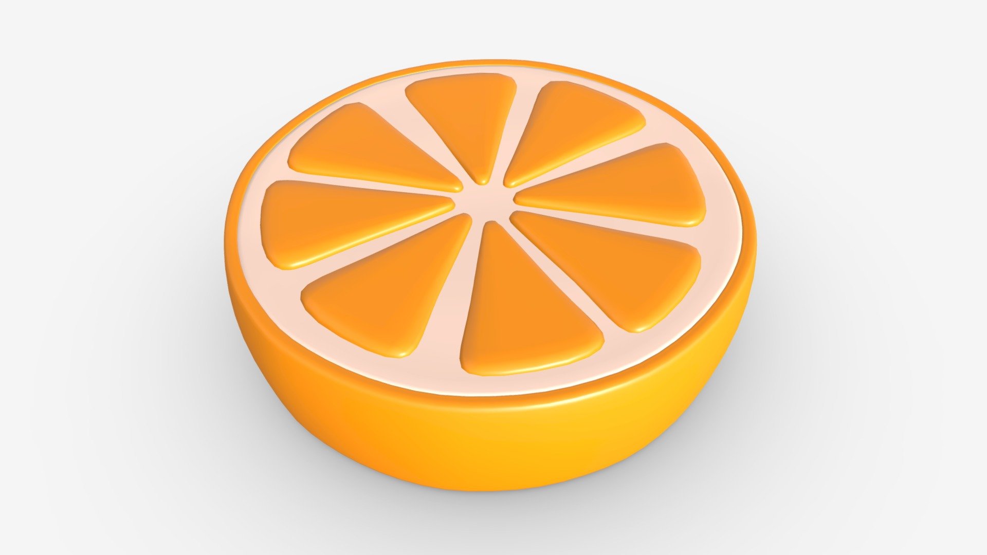 Stylized orange slice 01 3d model