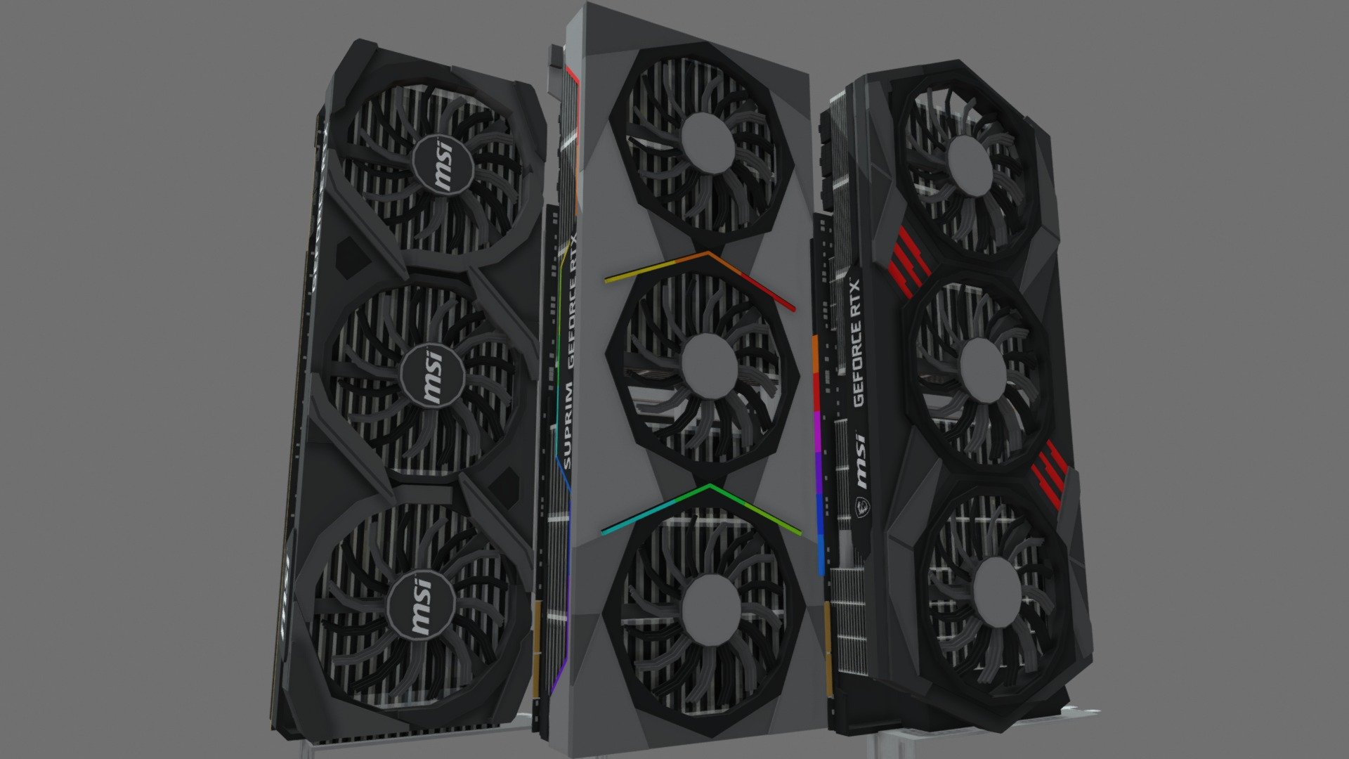 MSI GeForce RTX™ 30 Series • Minecraft 3d model