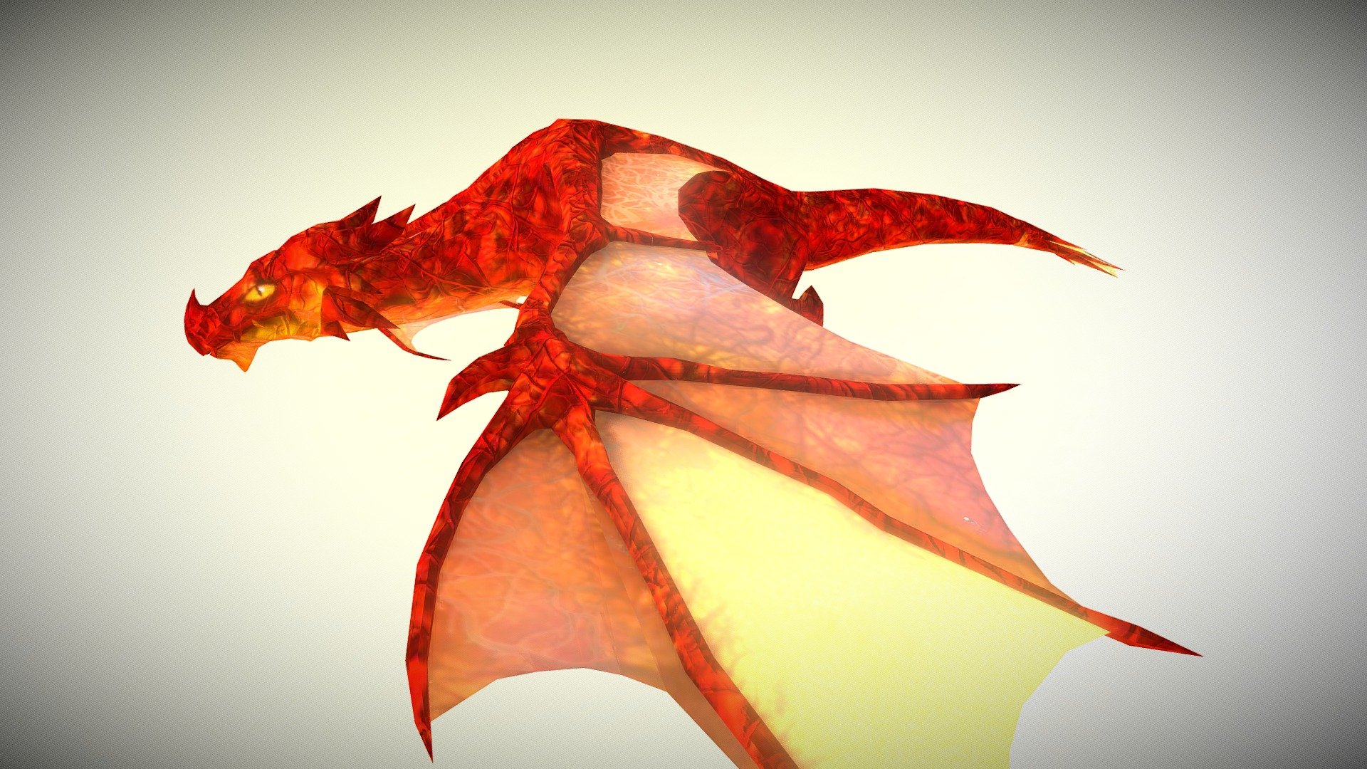 Low-poly Fire Dragon 3d model