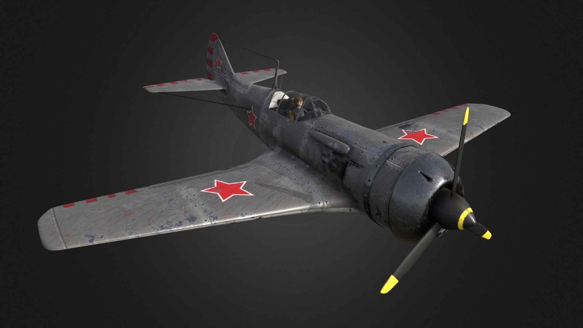 WWII Soviet Plane (with interior) 3d model