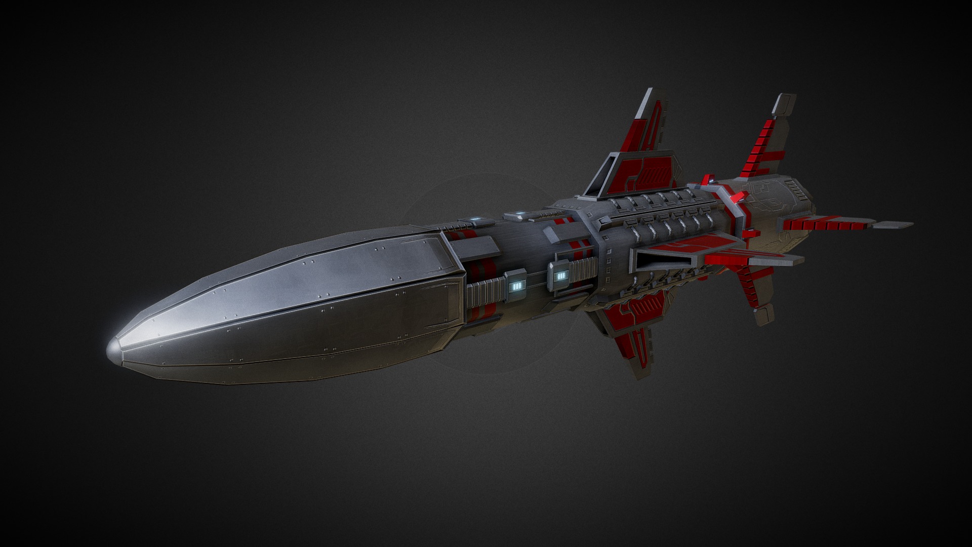 Sci-fi Rocket missile 07 (Heavy) 3d model