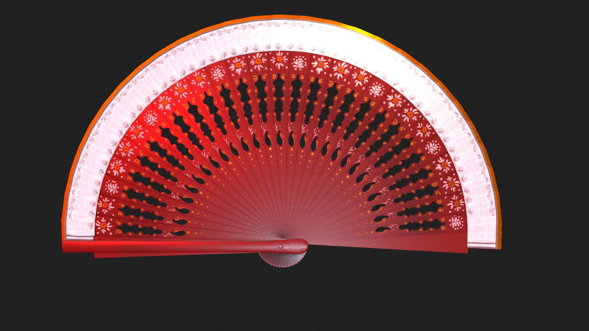 Small classic Spanish fan 3d model