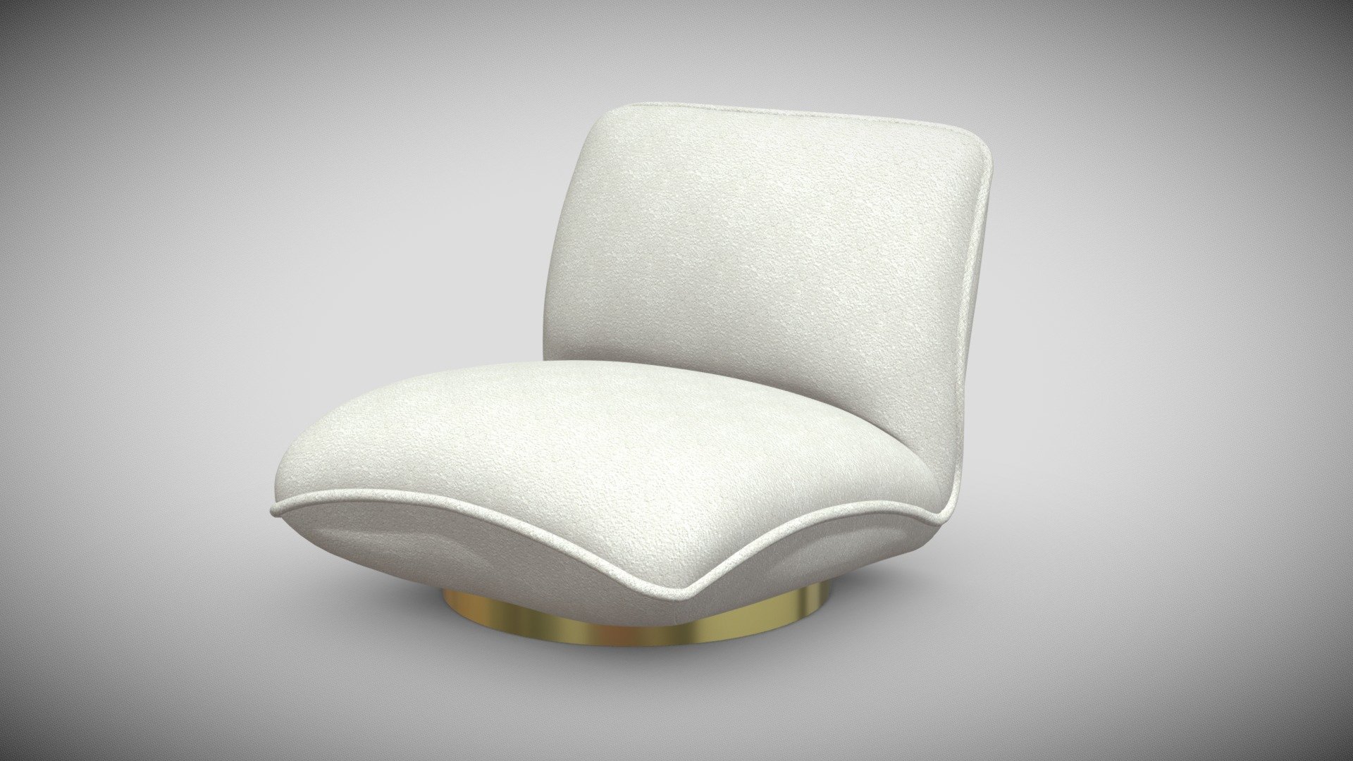 Eichholtz Chair Relax white boucle swiwel 3d model