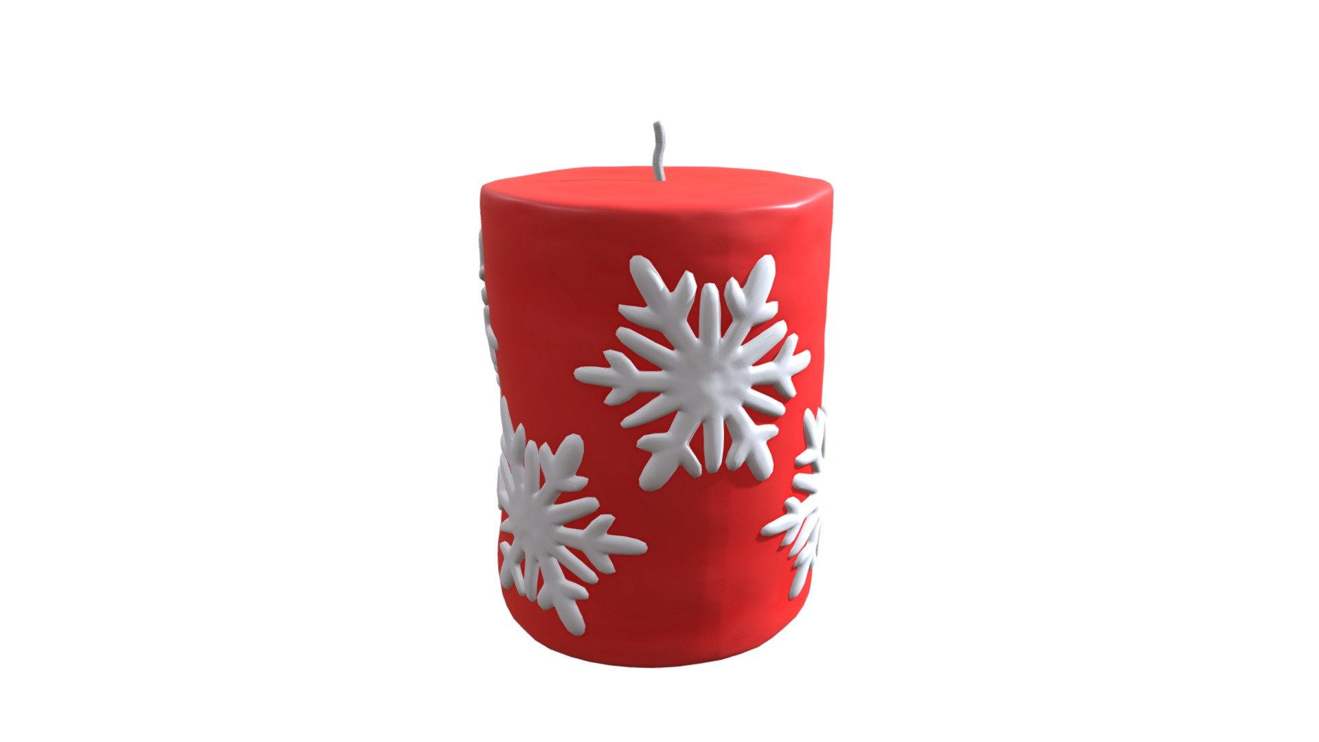 red xmas candle small 3d model