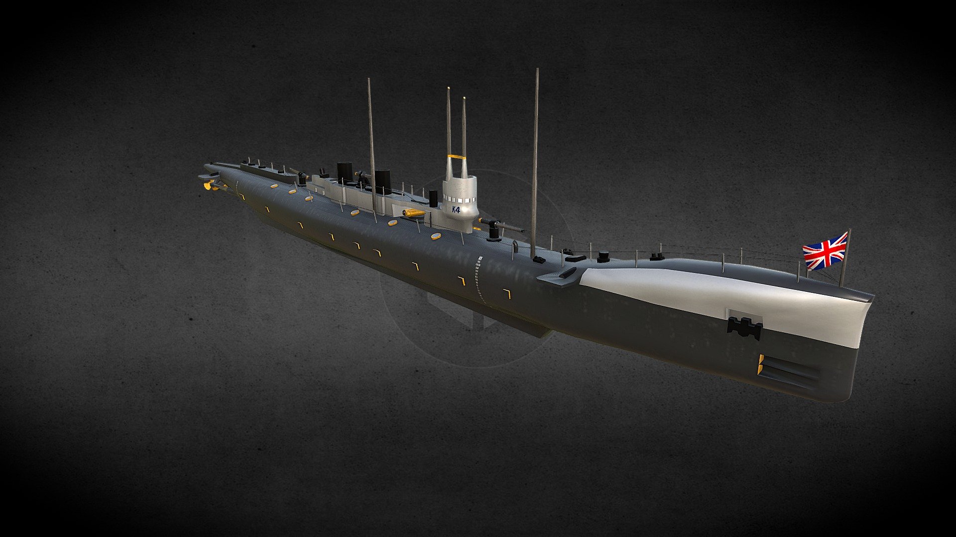 HMS K4 Texture 3d model