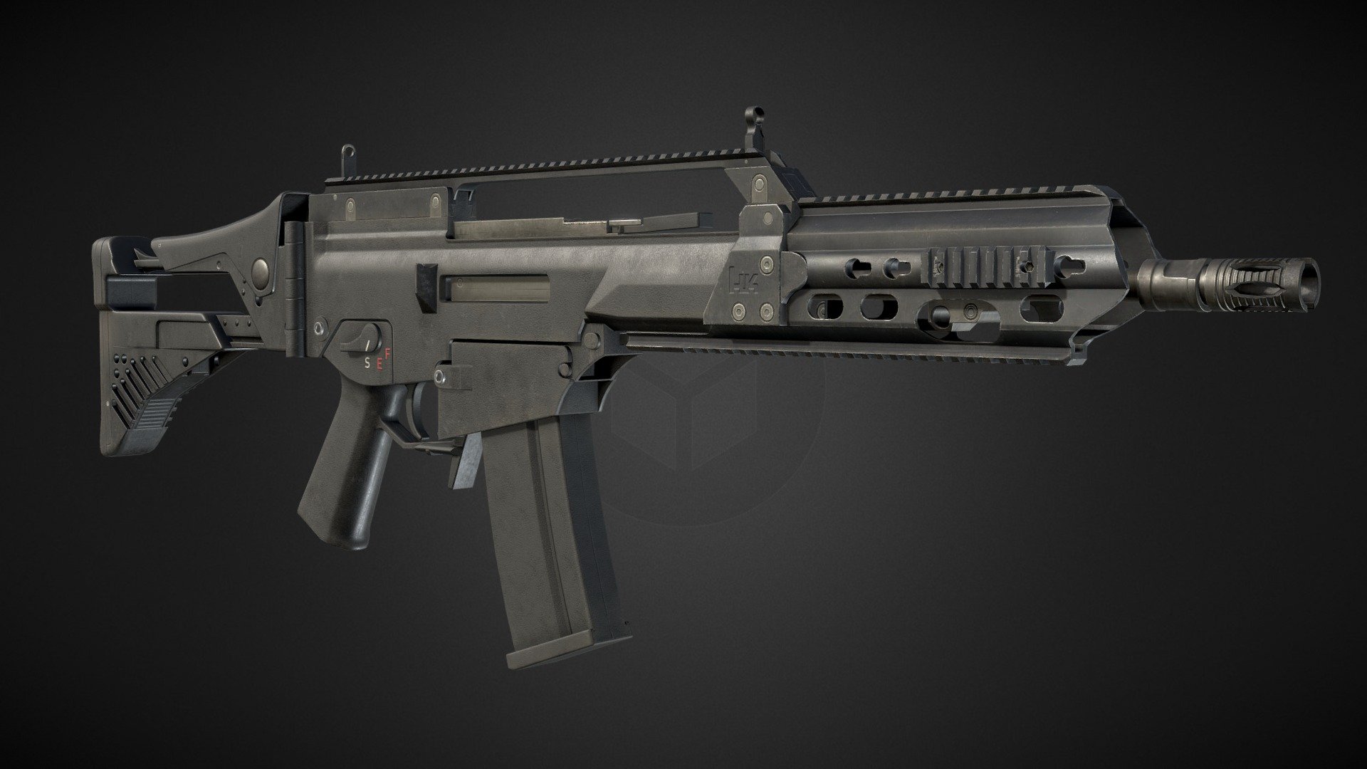 G36KA4 Assault Rifle 3d model