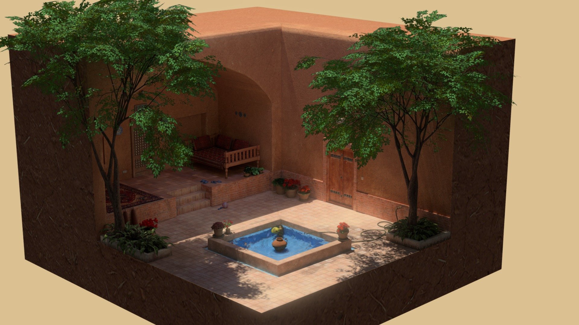 An afternoon in a Persian Garden 3d model