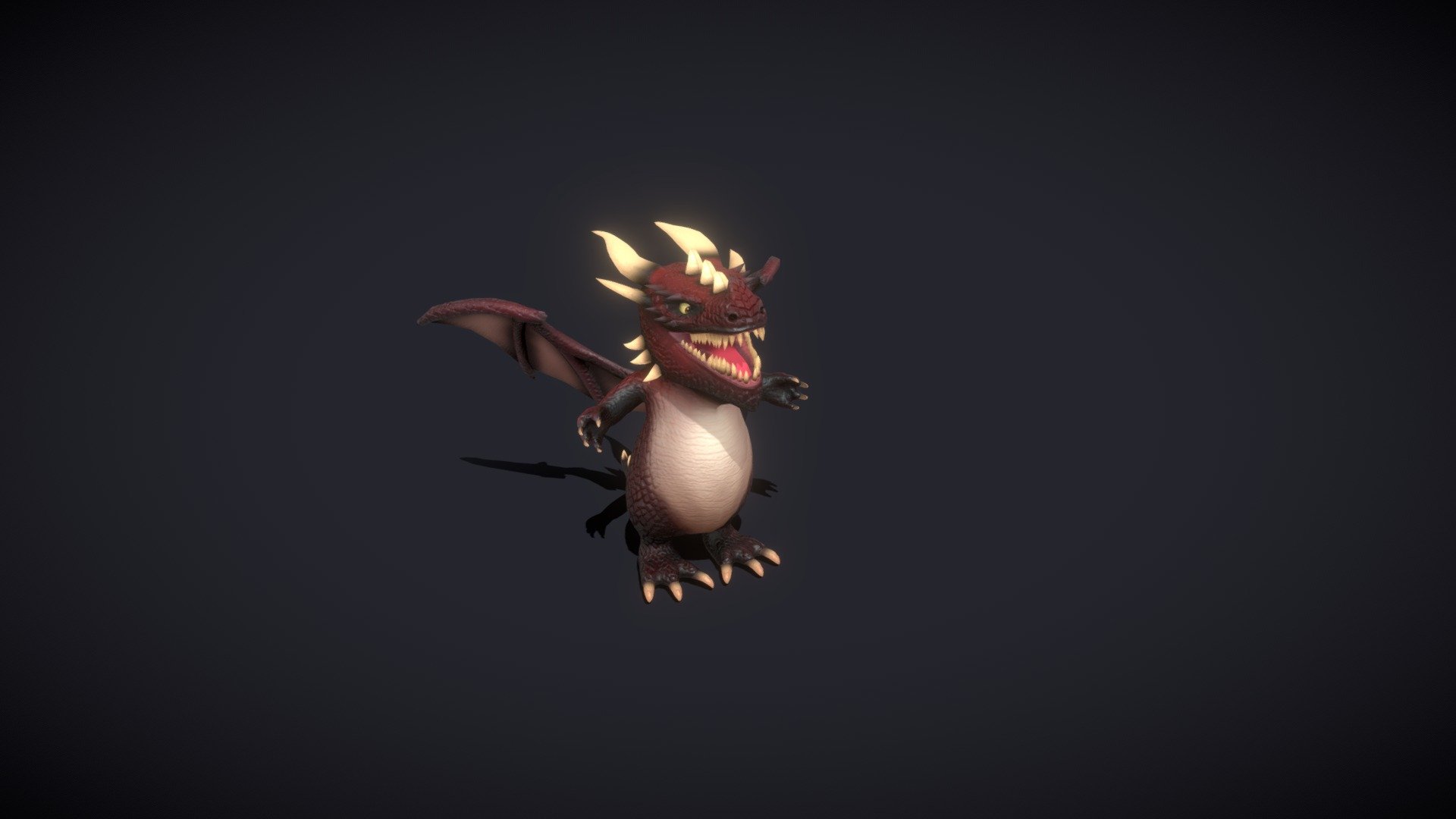 Cartoon Red Dragon Animated 3D Model 3d model