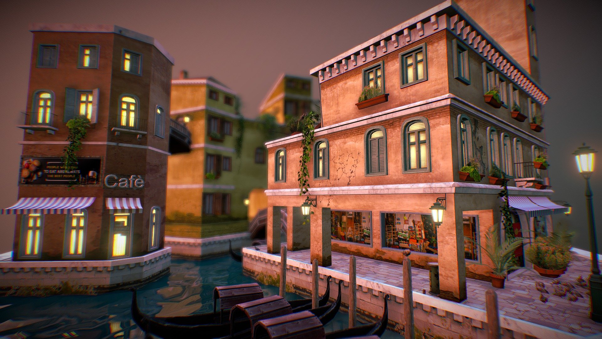 1DAE15 City Scene Venice 3d model