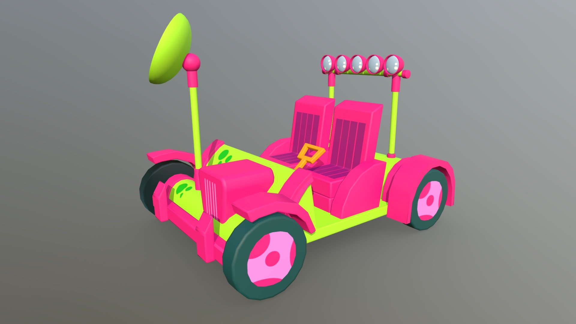 artoon Car Moonrover Low-poly 3D model 3d model