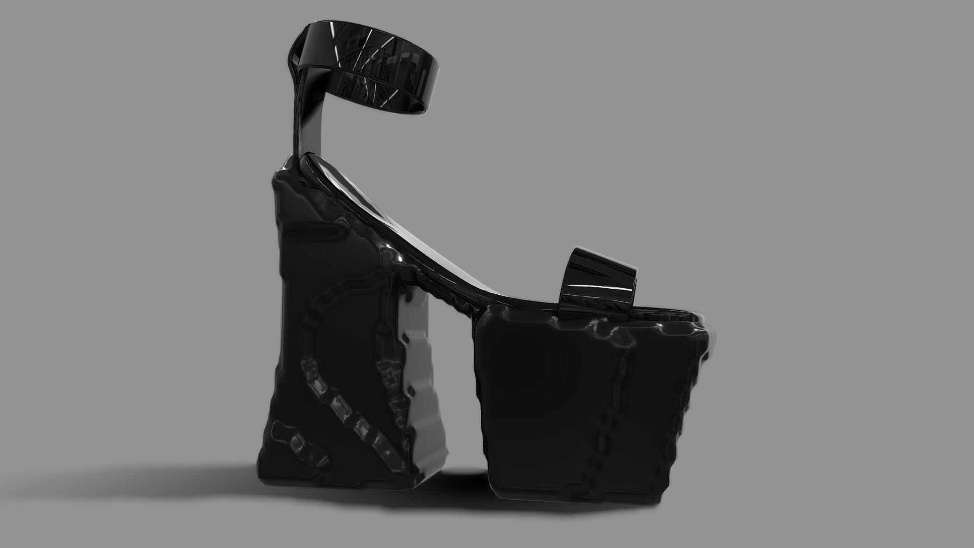 Chunky high block heels Goth sandal shoe 3d model