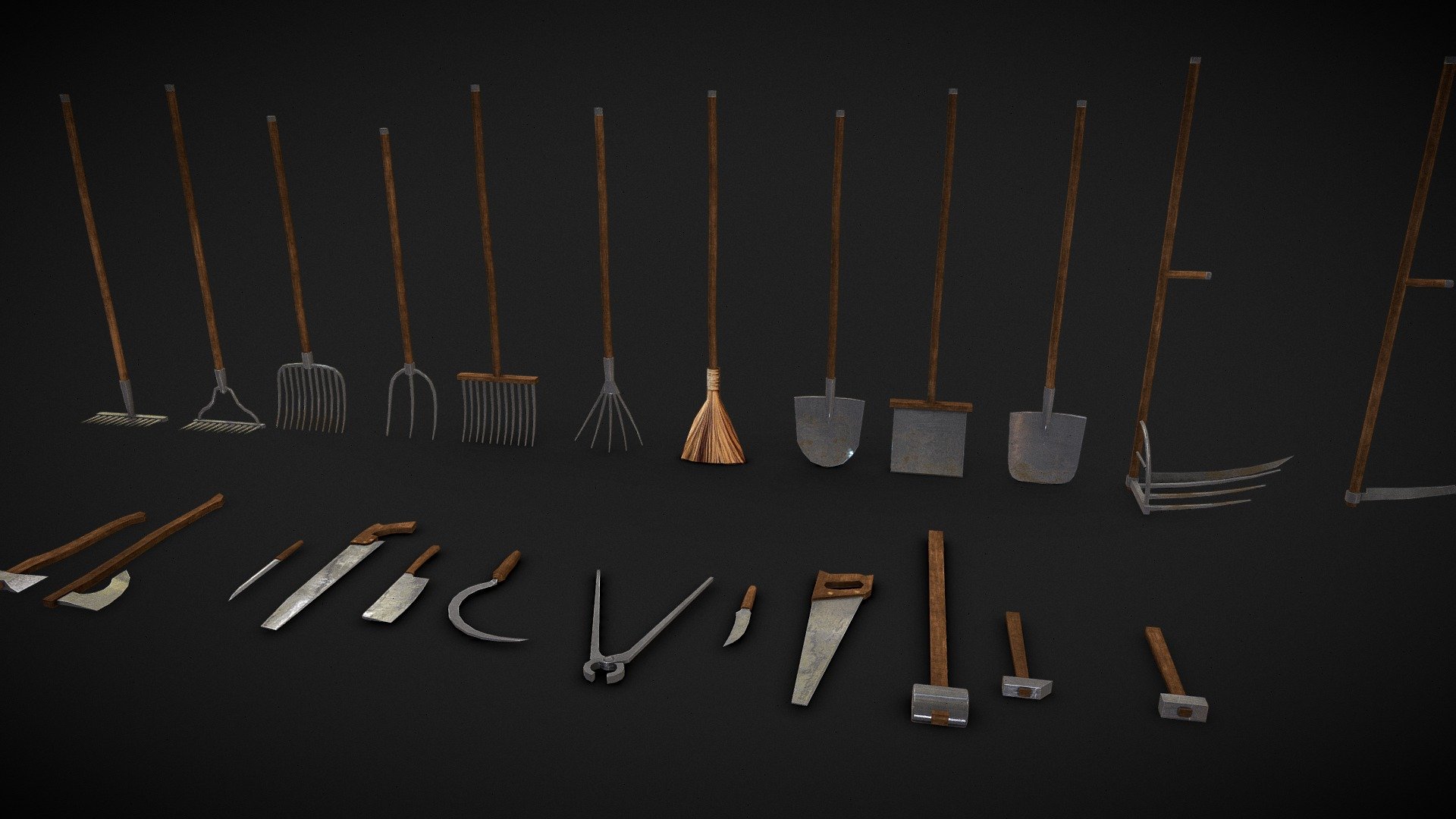 Garden Tools pack 3d model