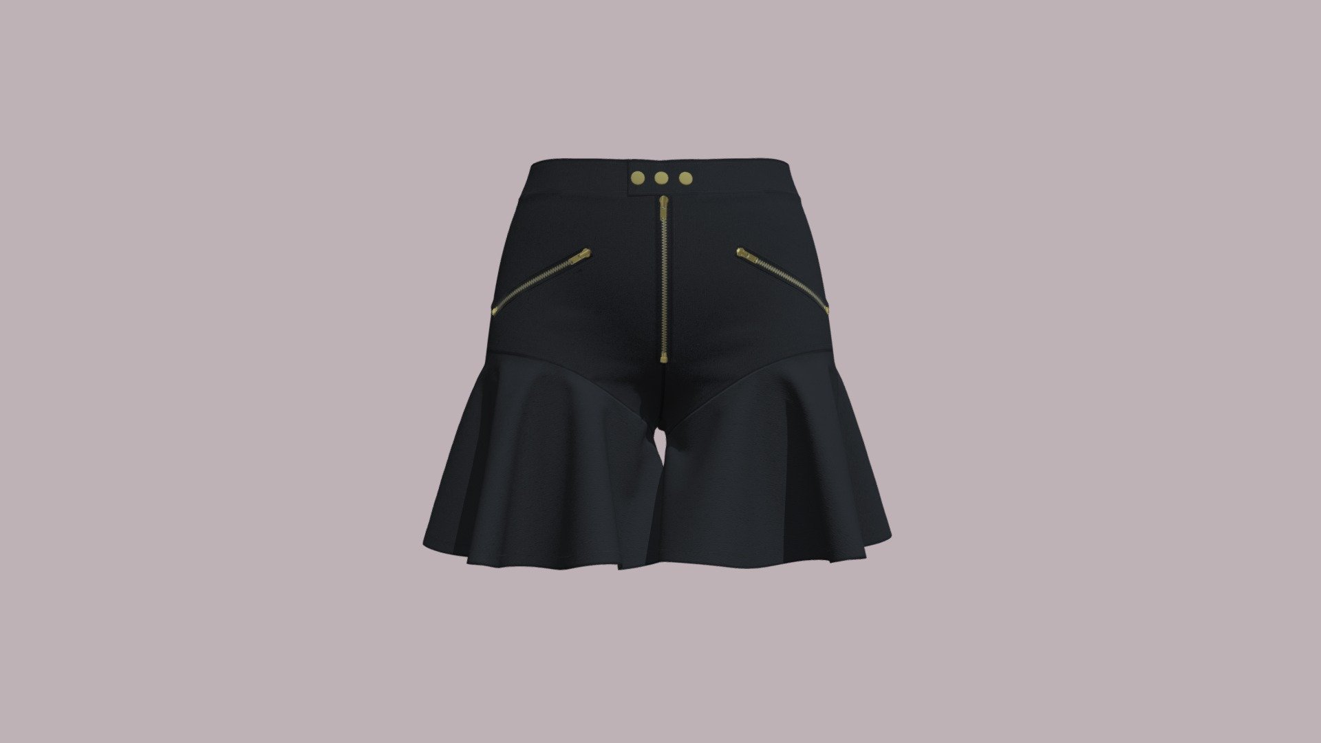 PU Peplum Zipper Shorts 3d model