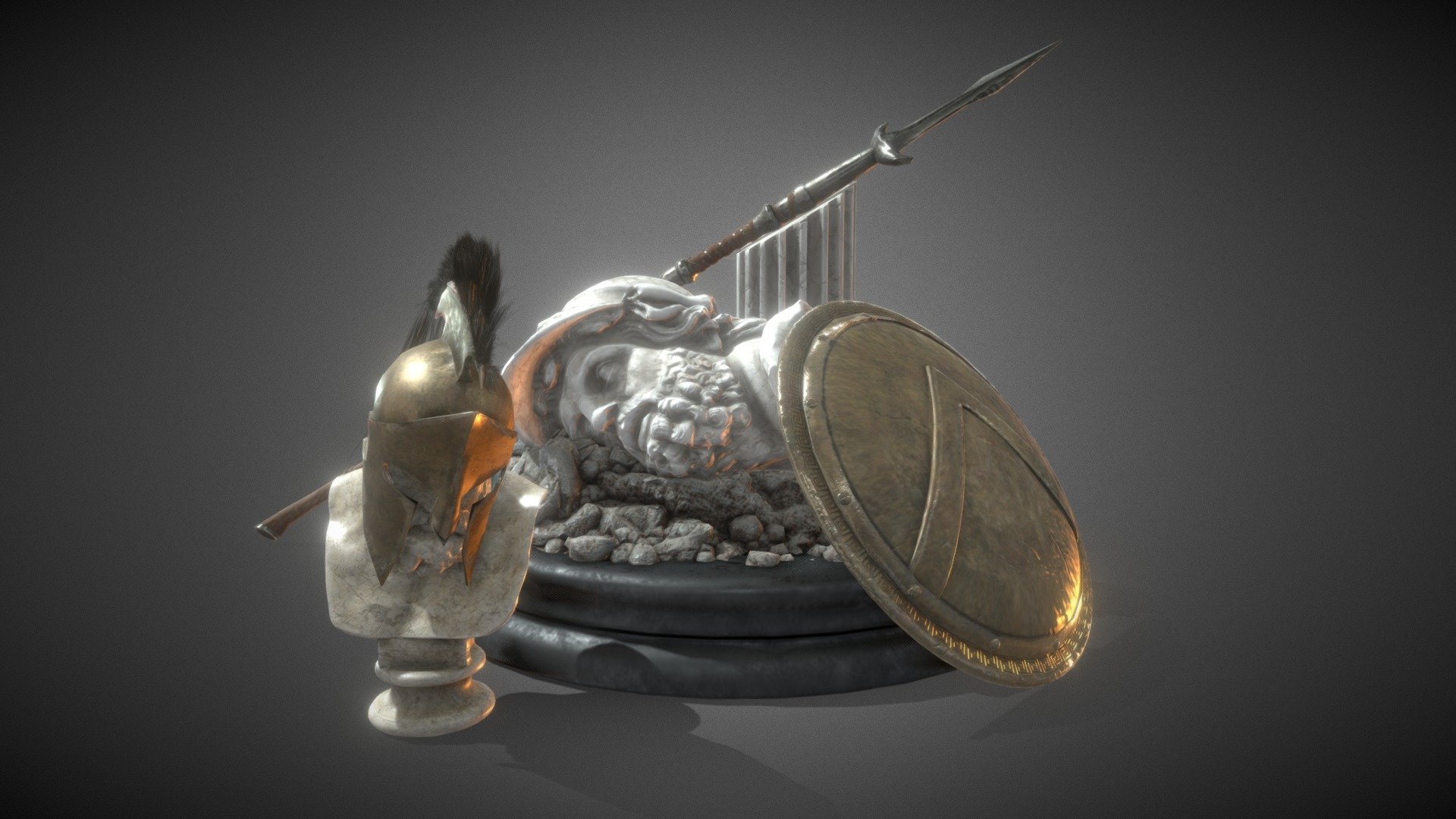 Spartan Ancient Weapon Set 3d model