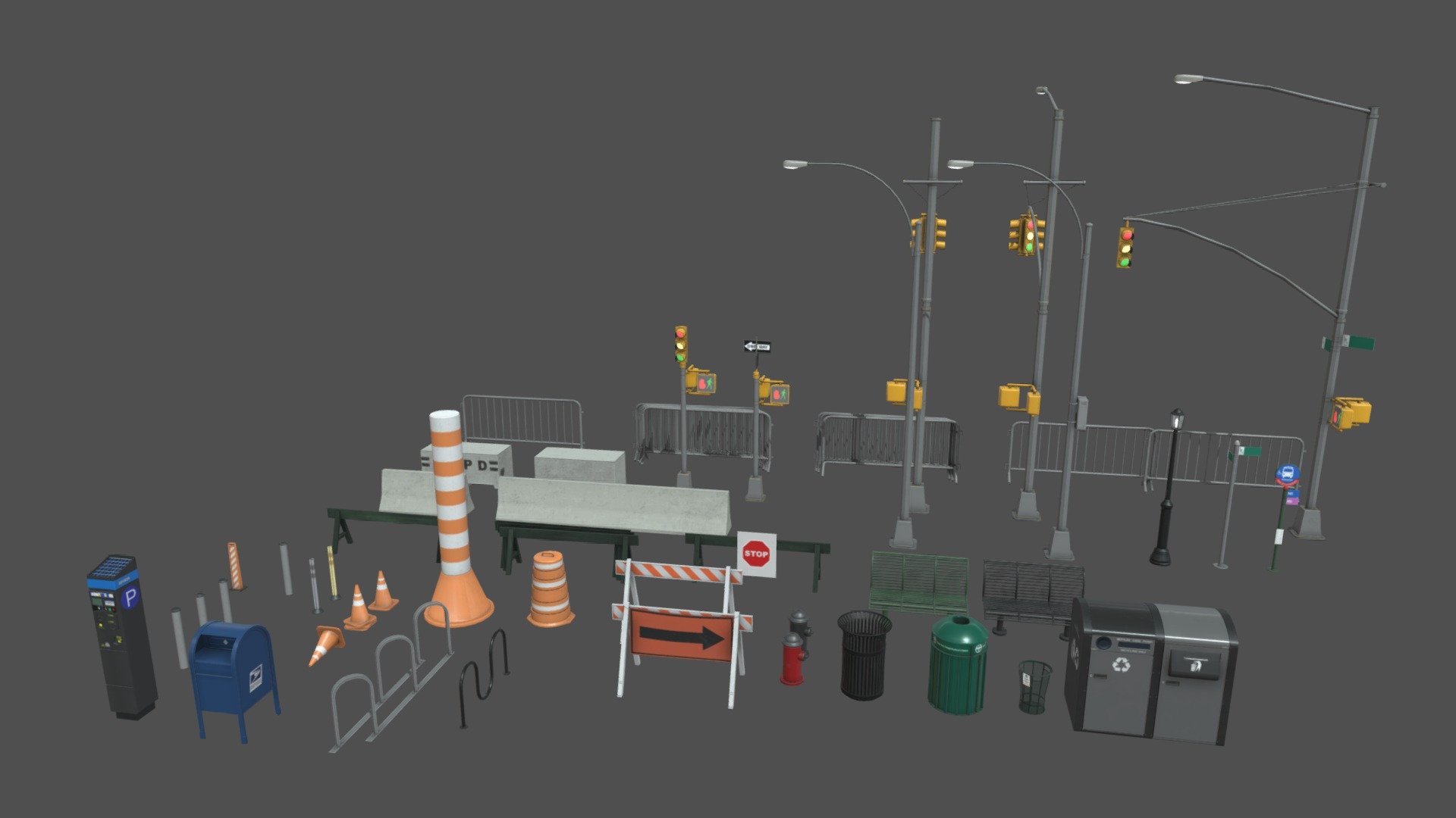 New York Street Props 3d model