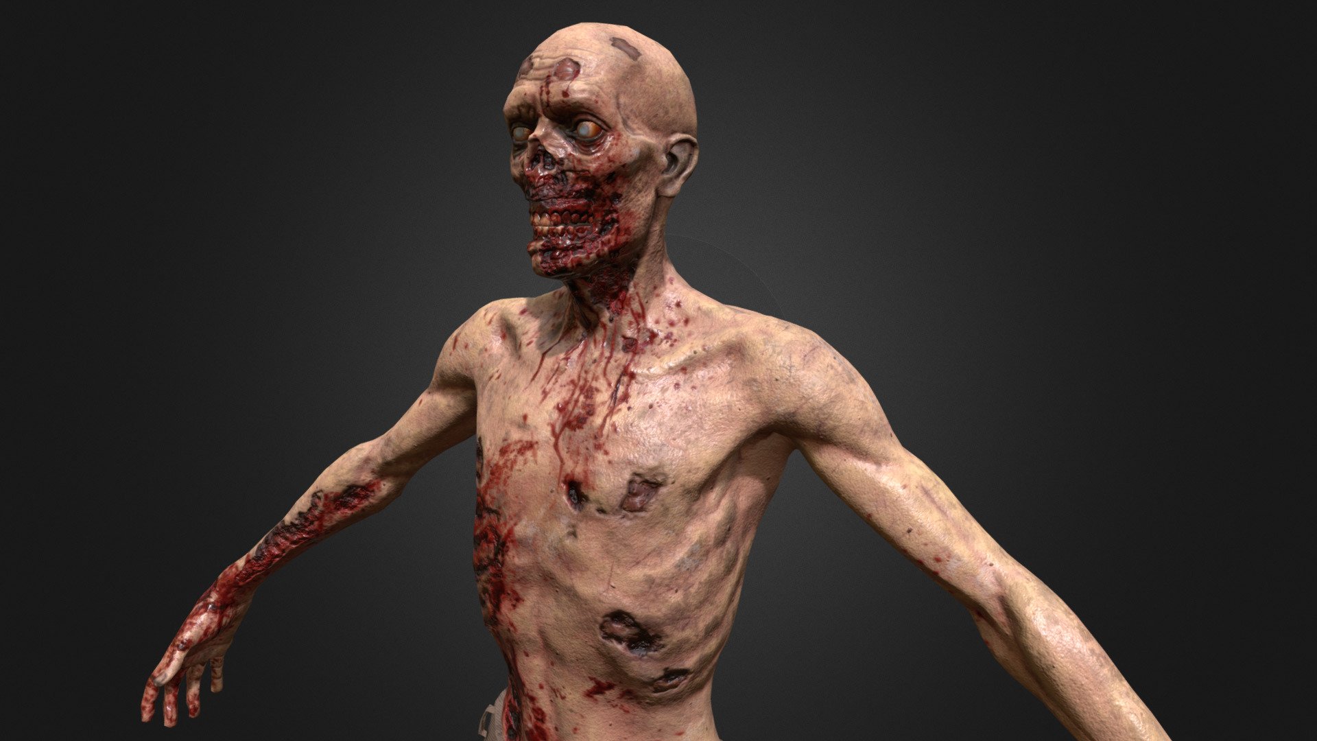 Shirless Zombie BB_V2 3d model