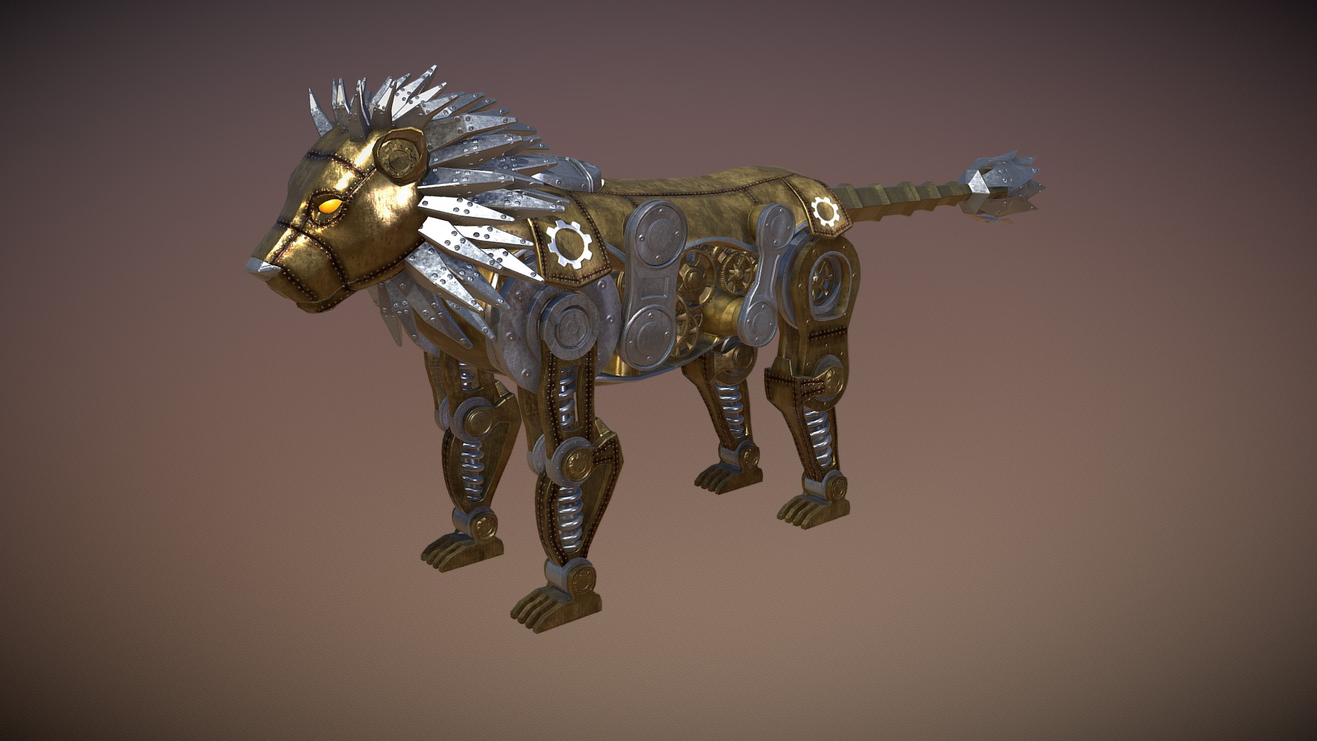 Steampunk Lion 3d model