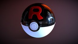 Pokeball 3D Model Team Rocket Version