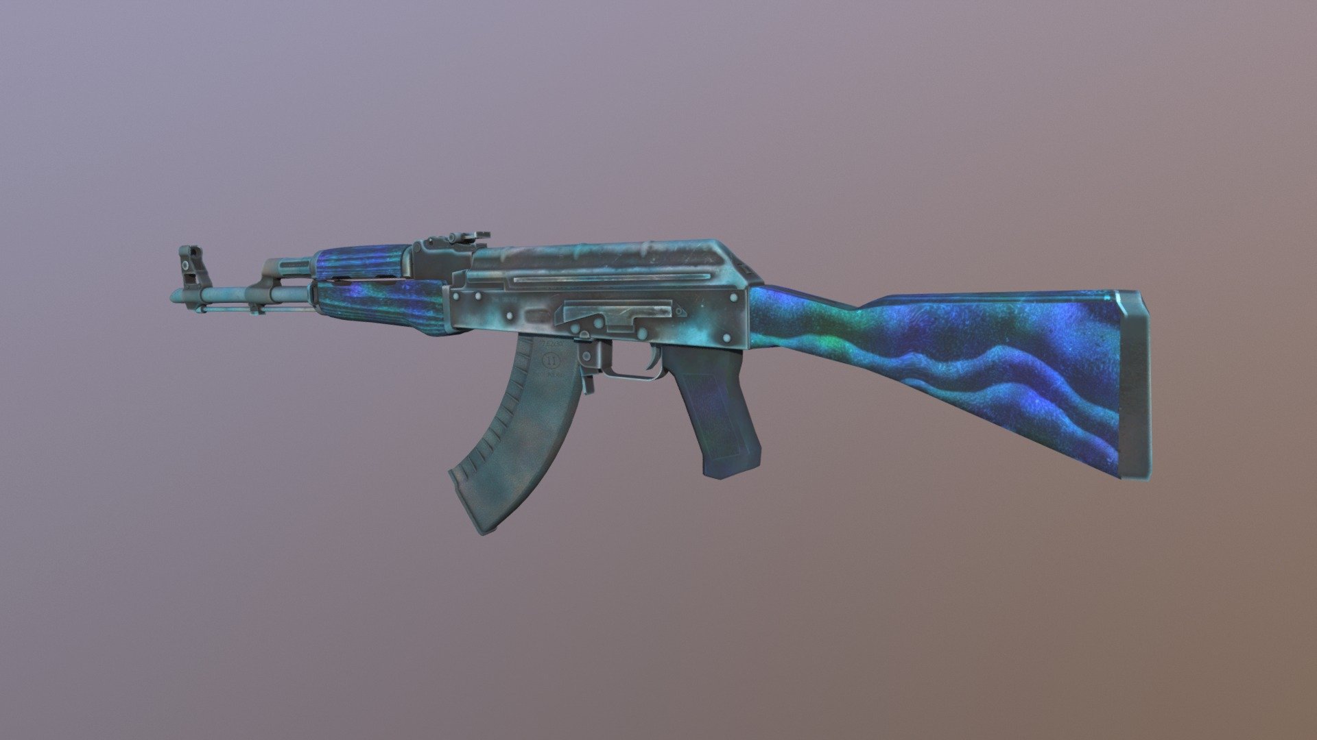 ak47 blue sky 3d model