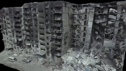 Destructed Buildings, Mariupol Ukraine