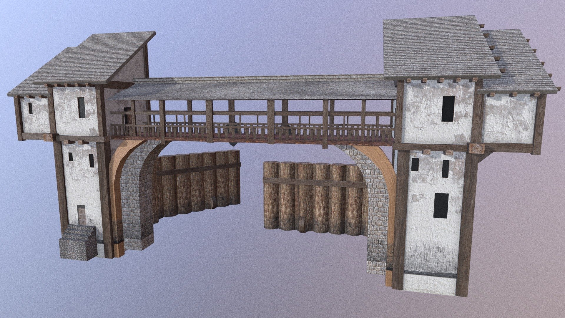 Medieval Gate 3d model