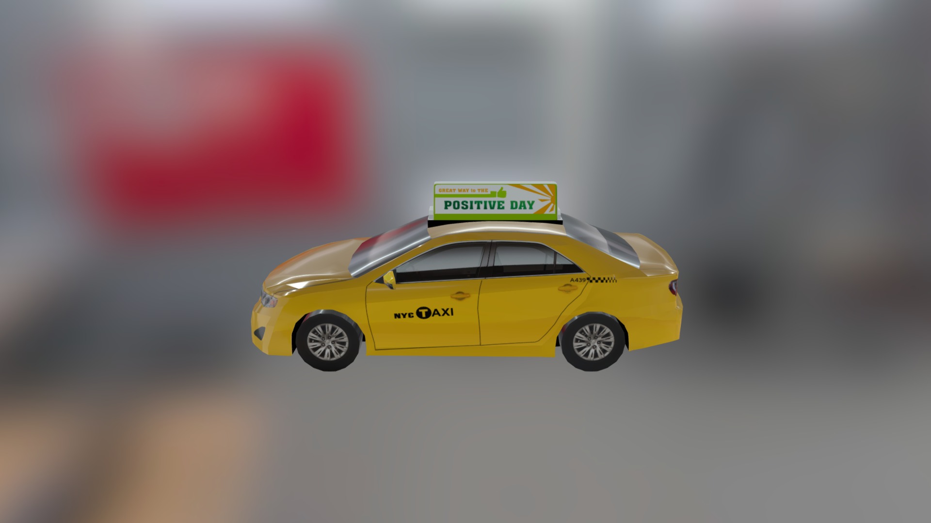 New york taxi lo-poly 3d model