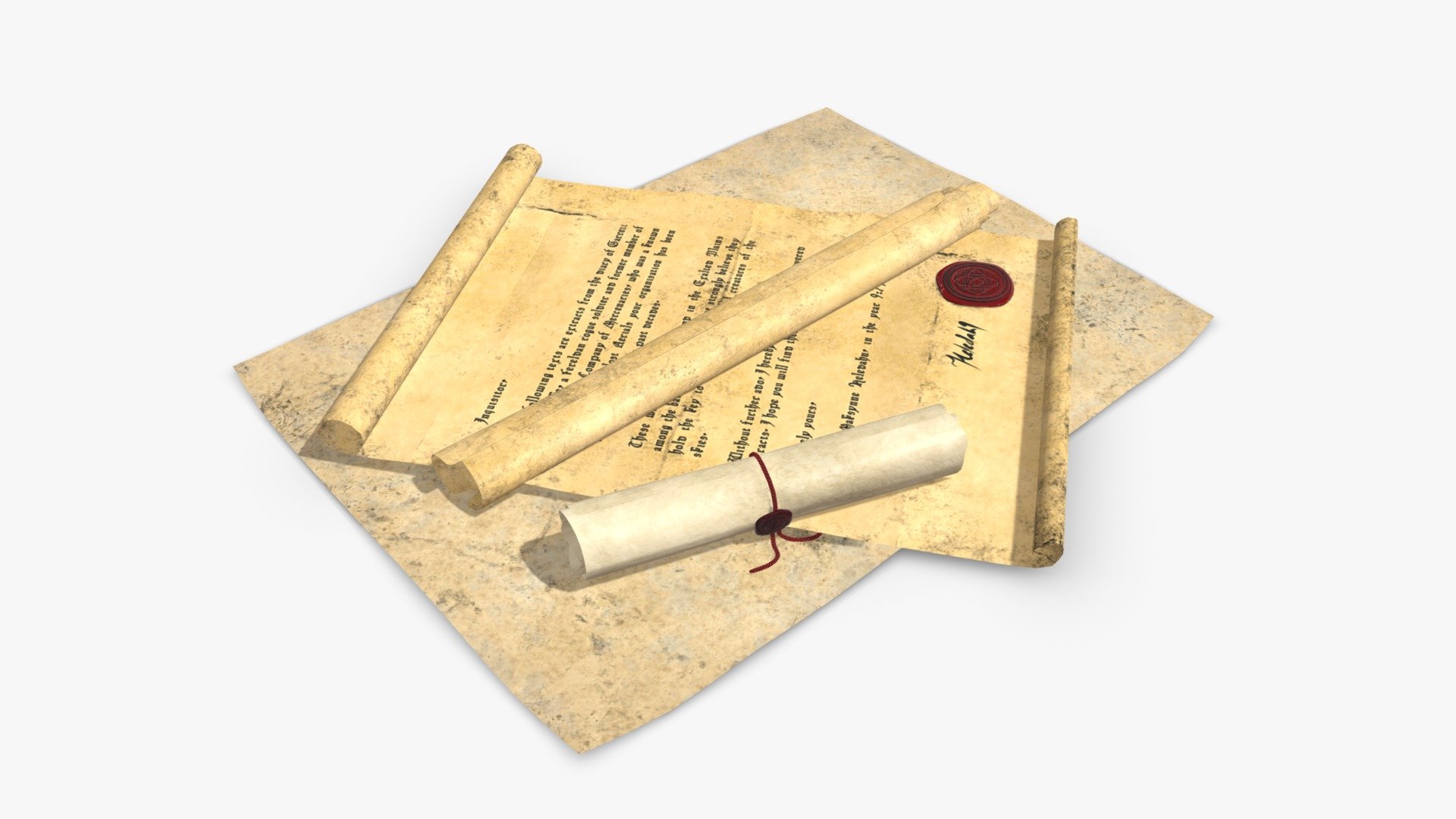 Parchment Letters 3d model