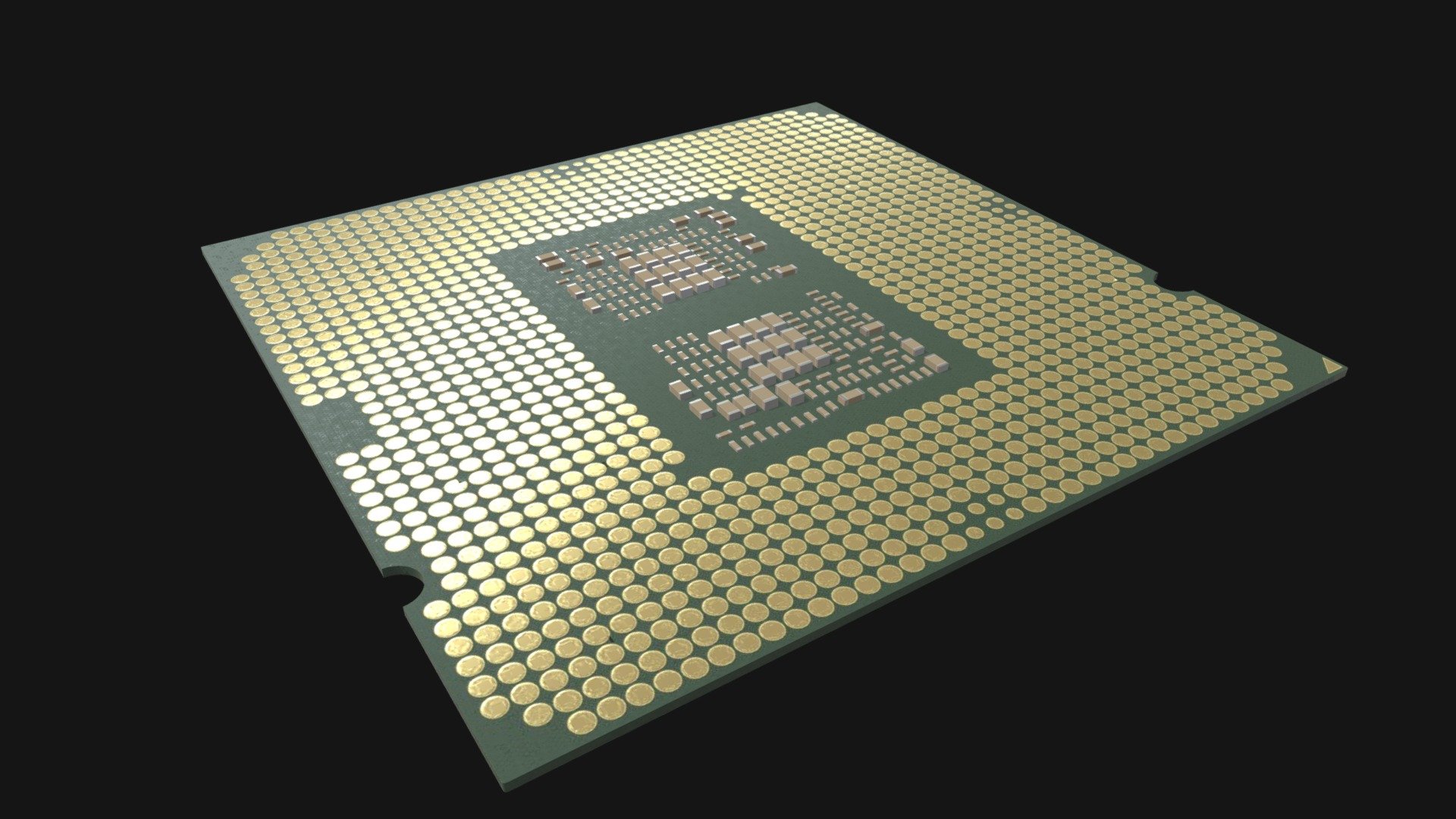 CPU microchip 3d model