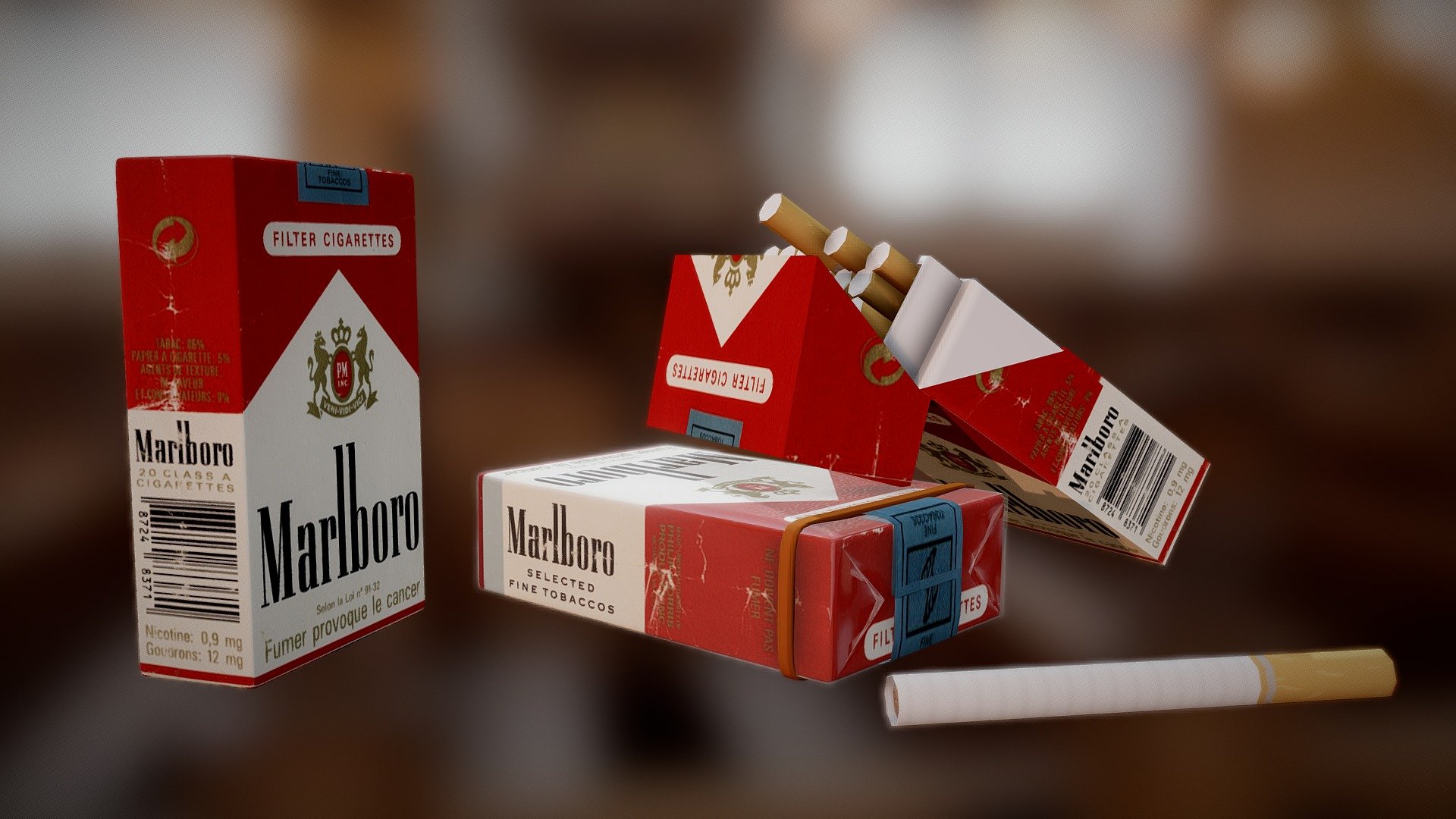 Cigarette packs 3d model