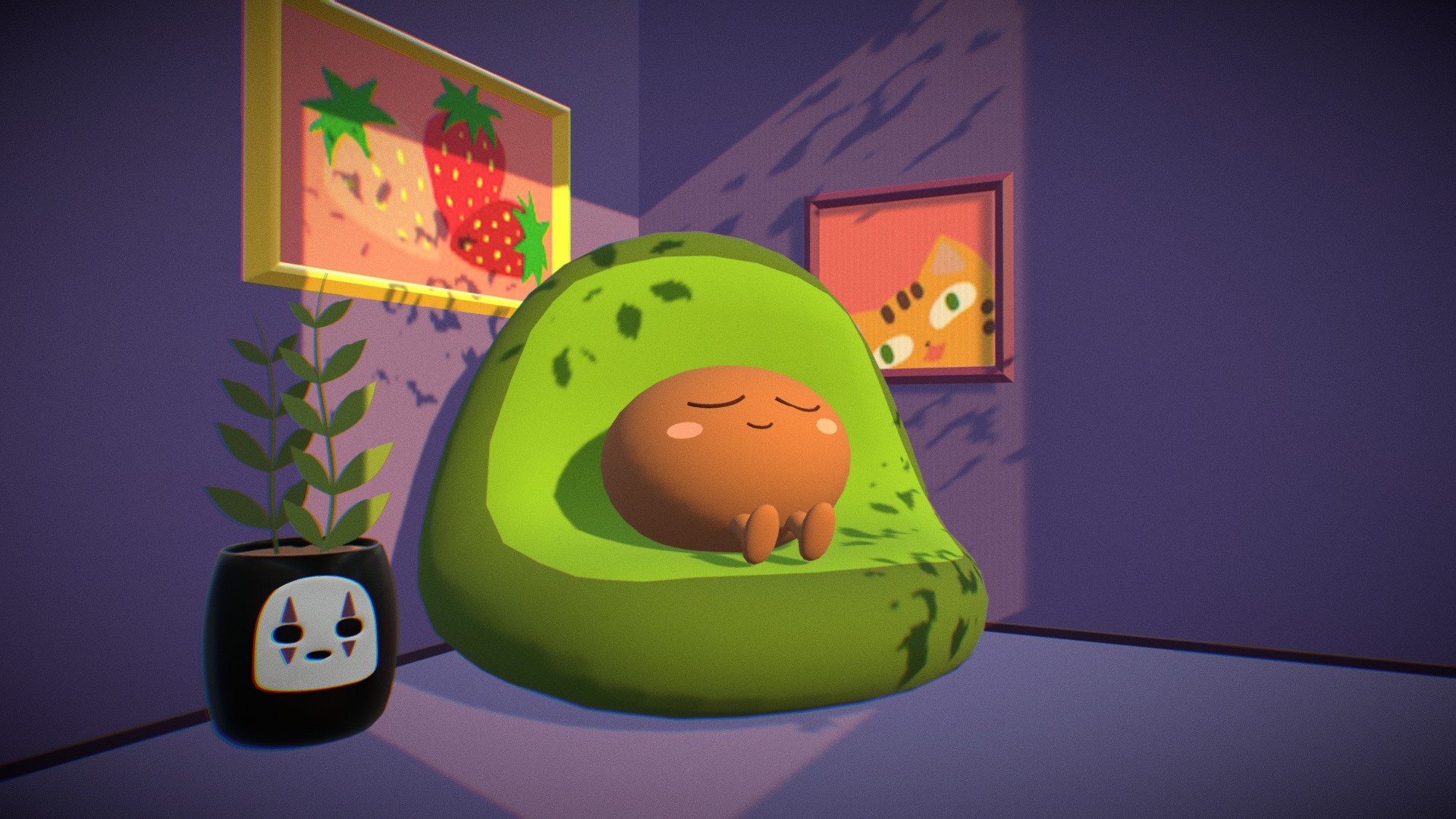 Cozy avocado 3d model