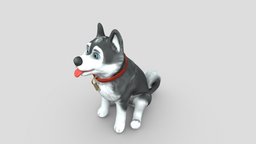 Cartoony Dog Sitting low poly