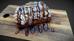 Banana caramel waffle