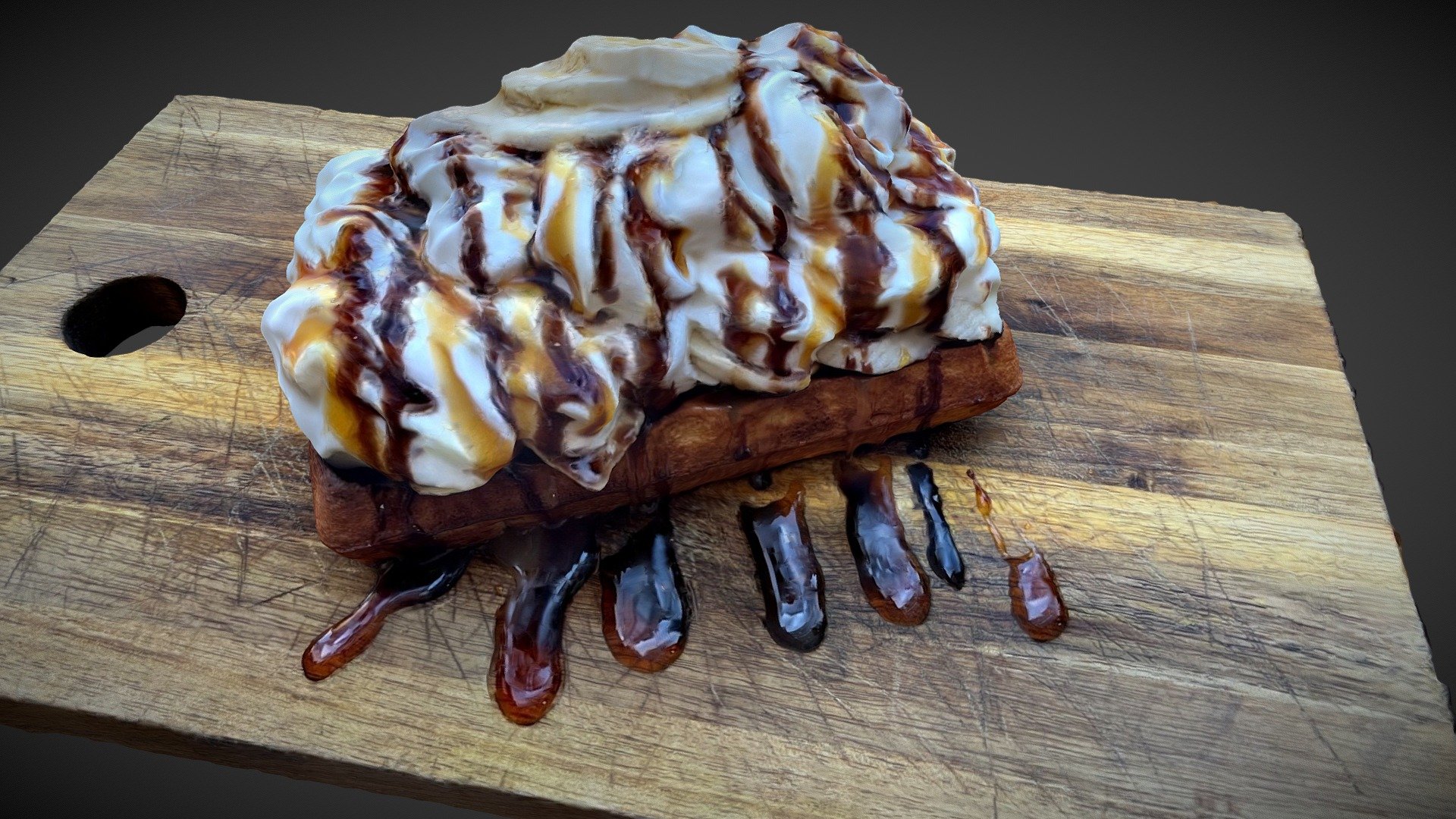 Banana caramel waffle 3d model