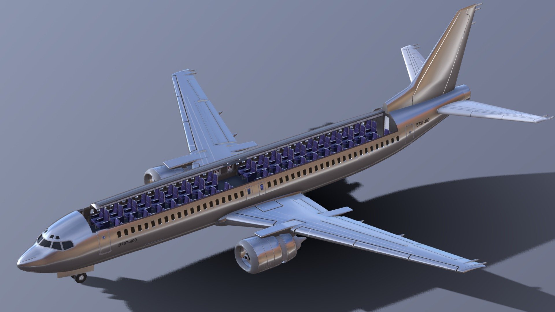 boeing 737 400_High_cutout 3d model