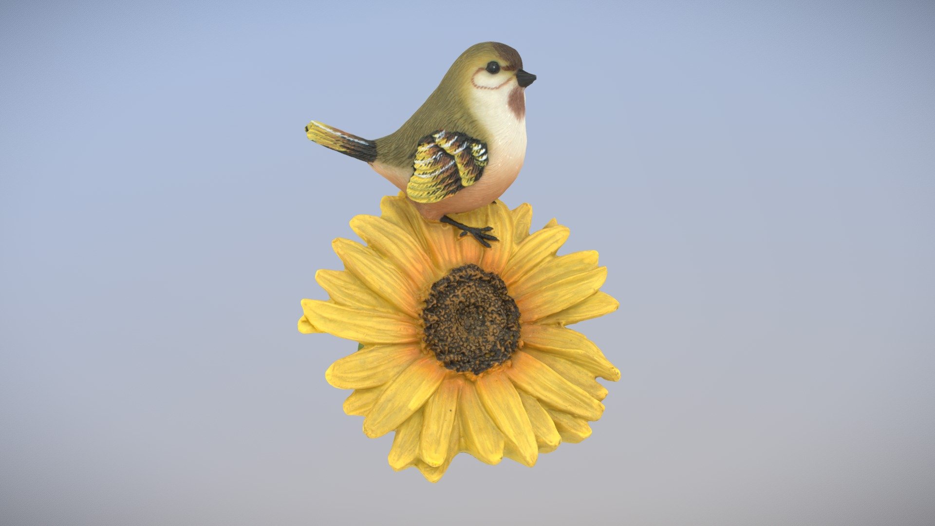 Bird on Sunflower 3d model