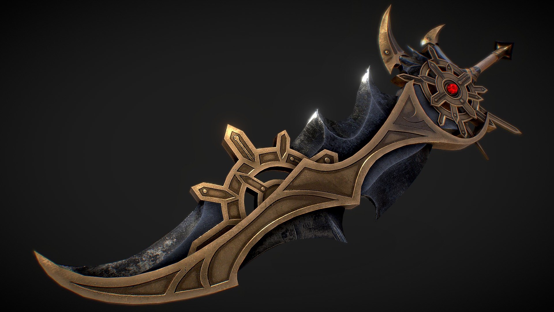 Fantasy gear sword 3d model