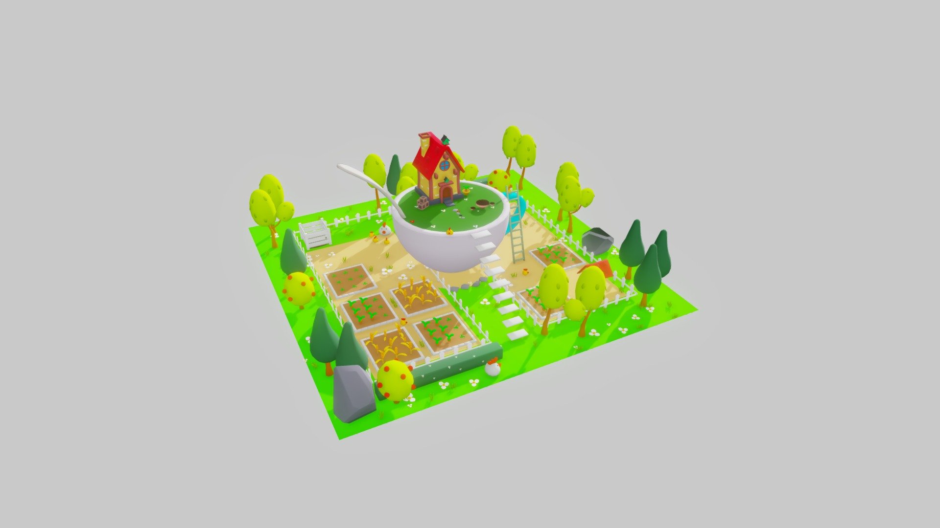 Teacup House 3d model